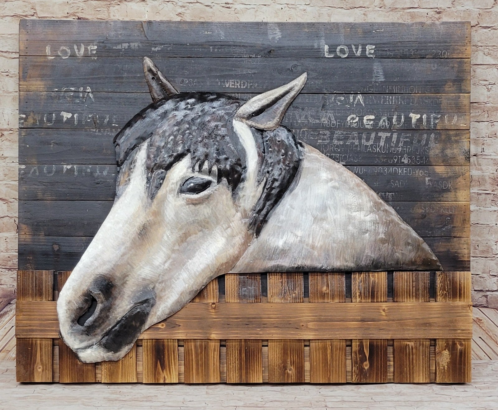Rustic Horse Design Rustic Horse Painting Wall Art 3D for Home Decor
