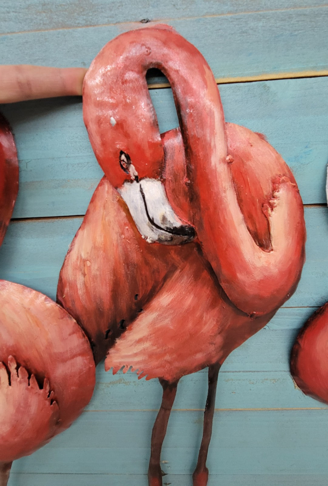 IMPRESSIONISM CONTEMPORARY Pink Flamingos 3 Dimensional oil Painting