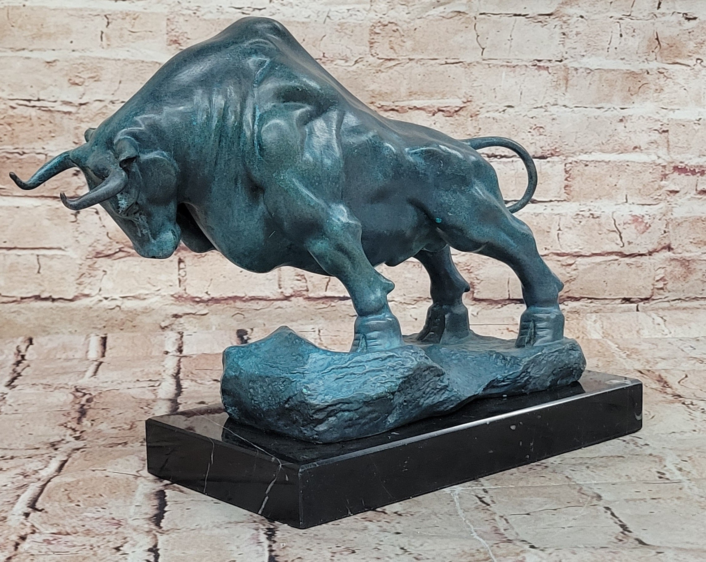 Collectible Stock Market Bull Statue with Special Patina by Milo Home Decor