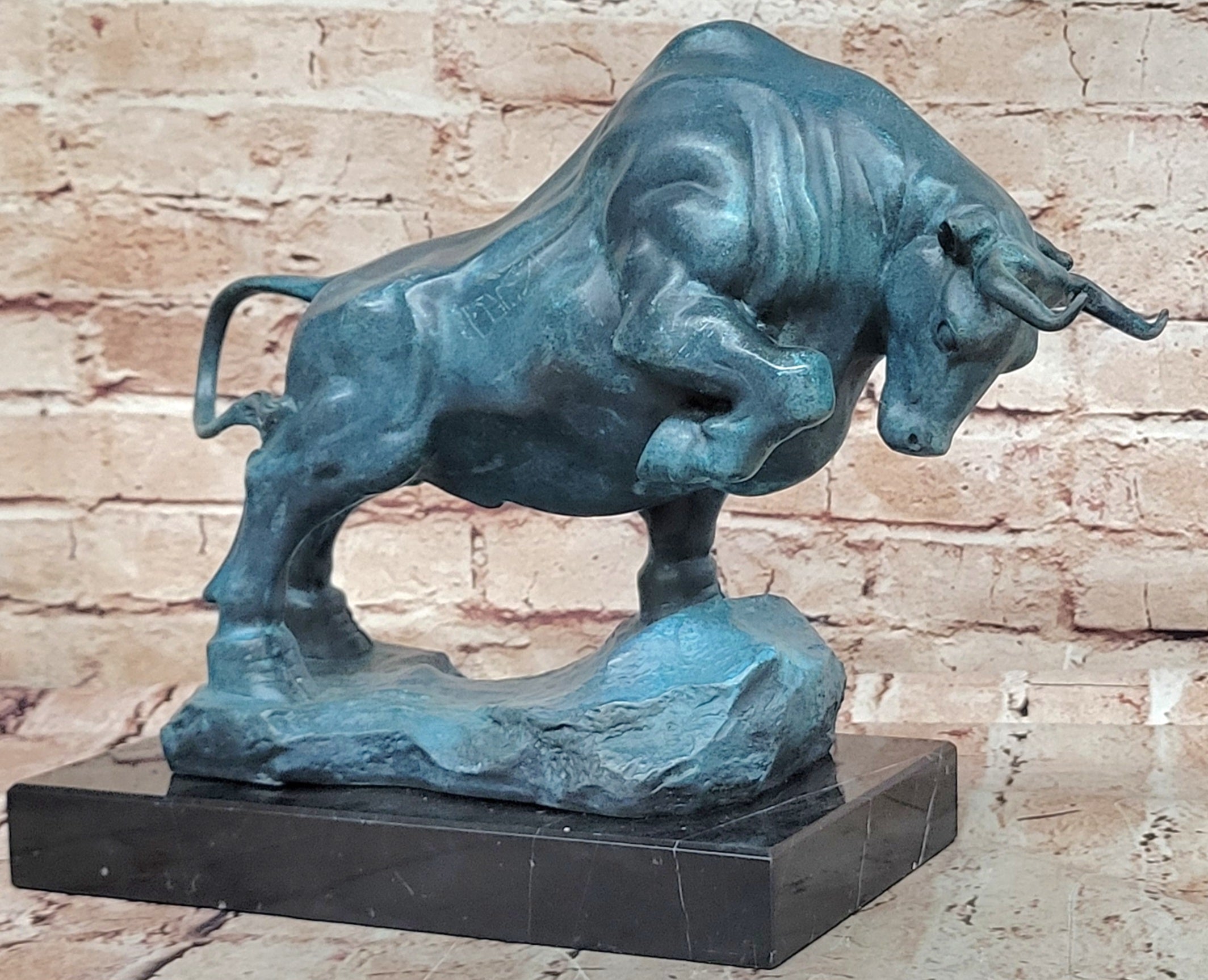 Collectible Stock Market Bull Statue with Special Patina by Milo Home Decor