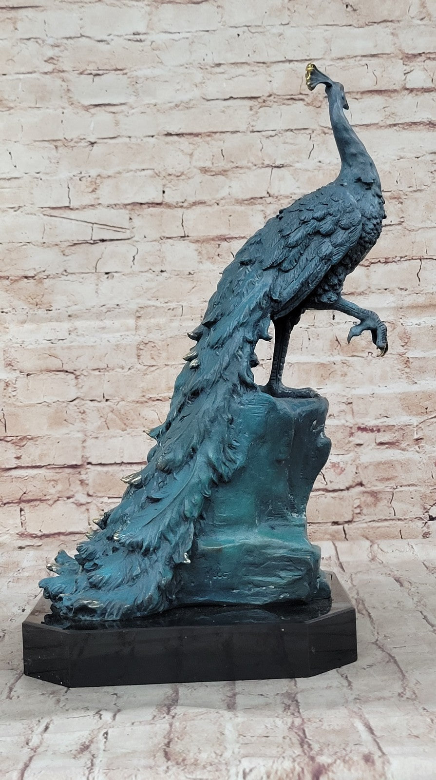 European Made Peacock Bronze Sculpture Statue Figurine Hand Made Statue Deal