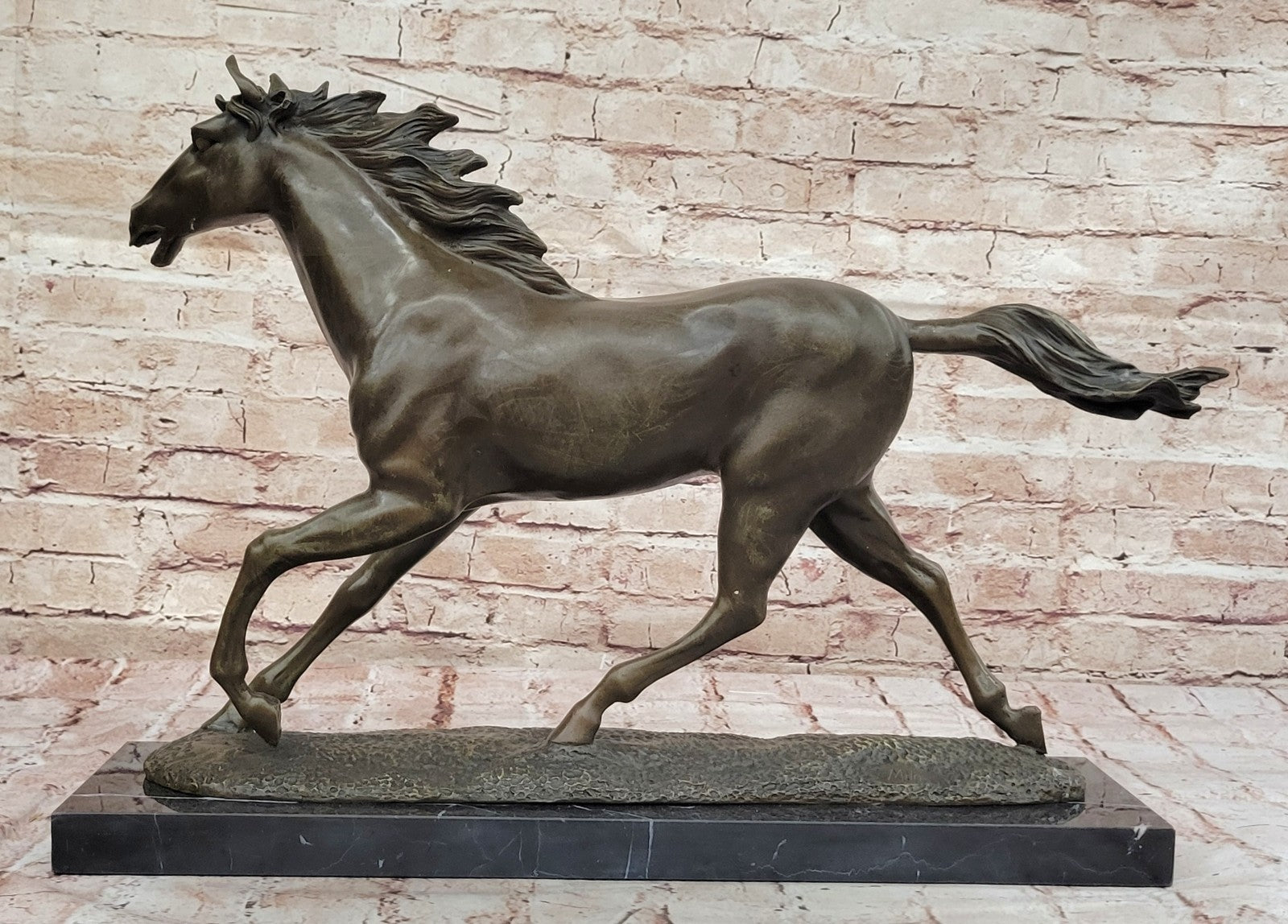 Handcrafted Detailed Genuine Bronze horse sculpture Lost Wax Method Decor