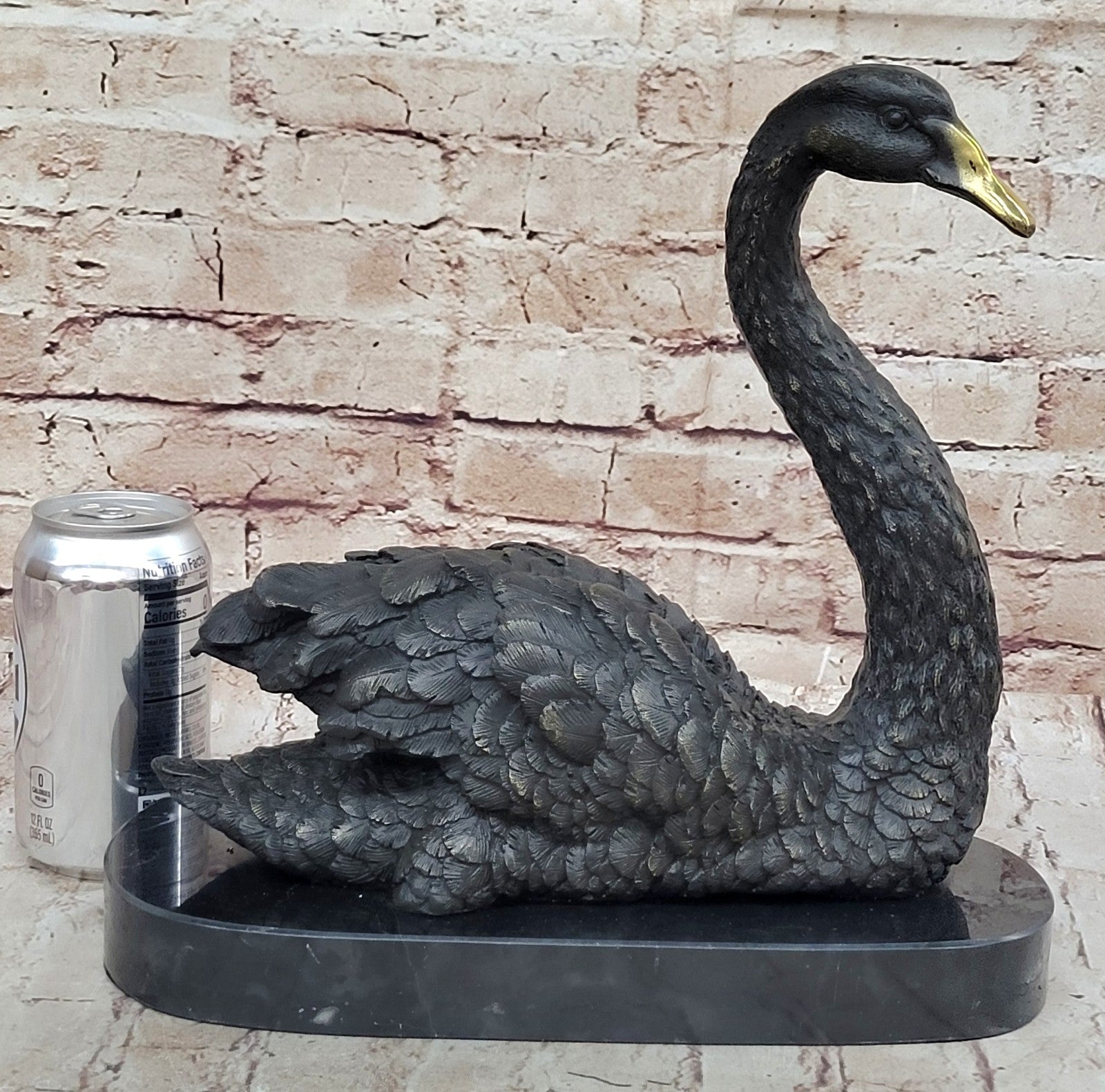 Swan Geese Backyard Pond Bird Lover Gift Art Bronze Marble Statue Sculpture