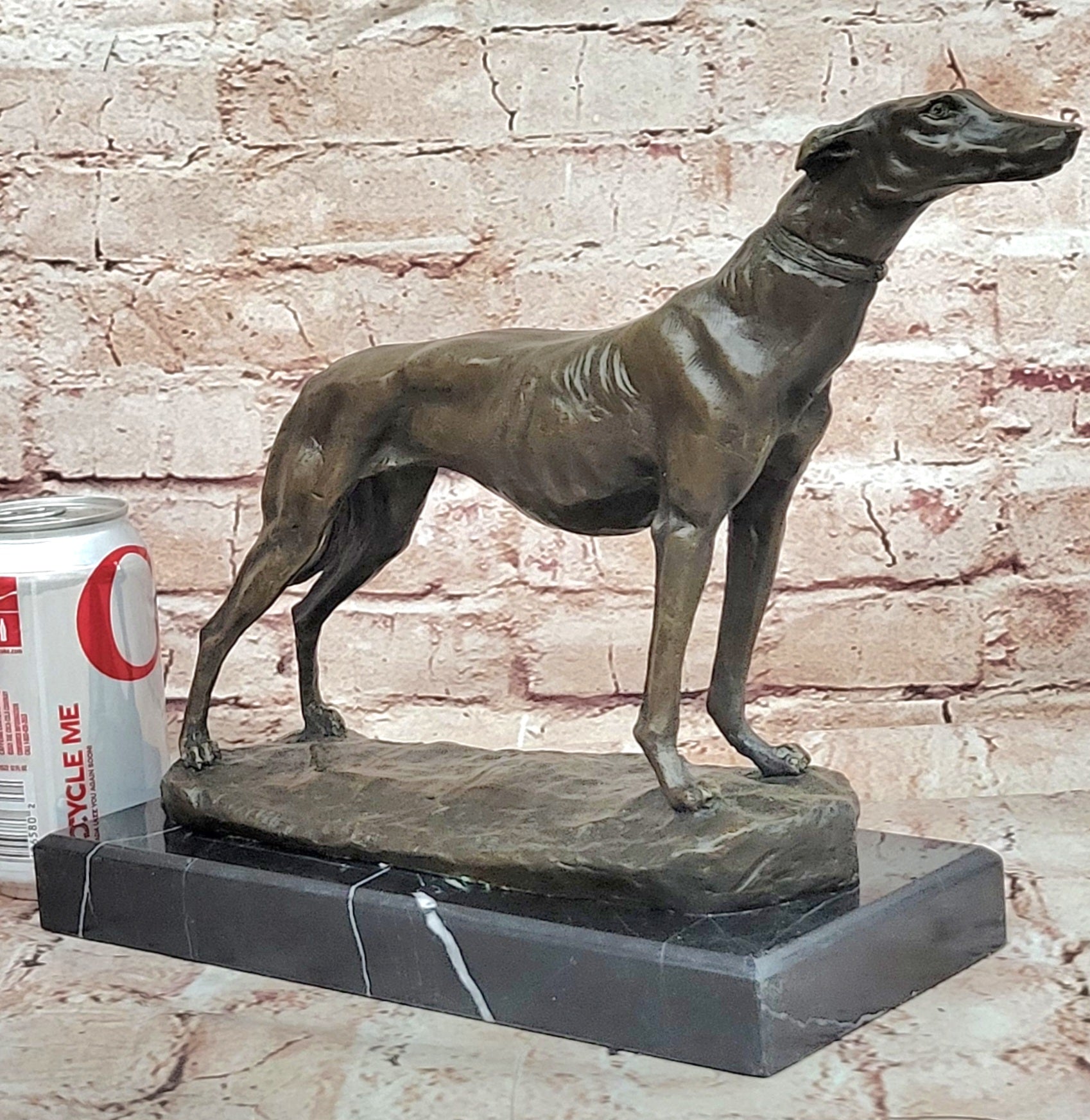 Signed Fremiet  100% Bronze Standing Greyhounds- Midcentury Modern Sculpture ART