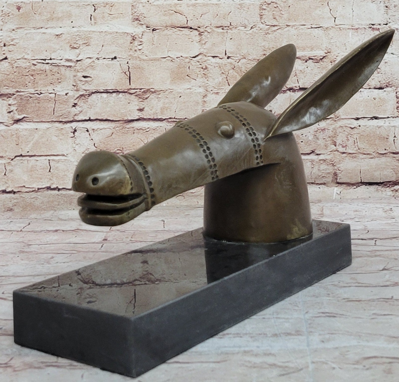 European Bronze Finery Picasso Donkey Hand Made by Lost Wax Method Statue