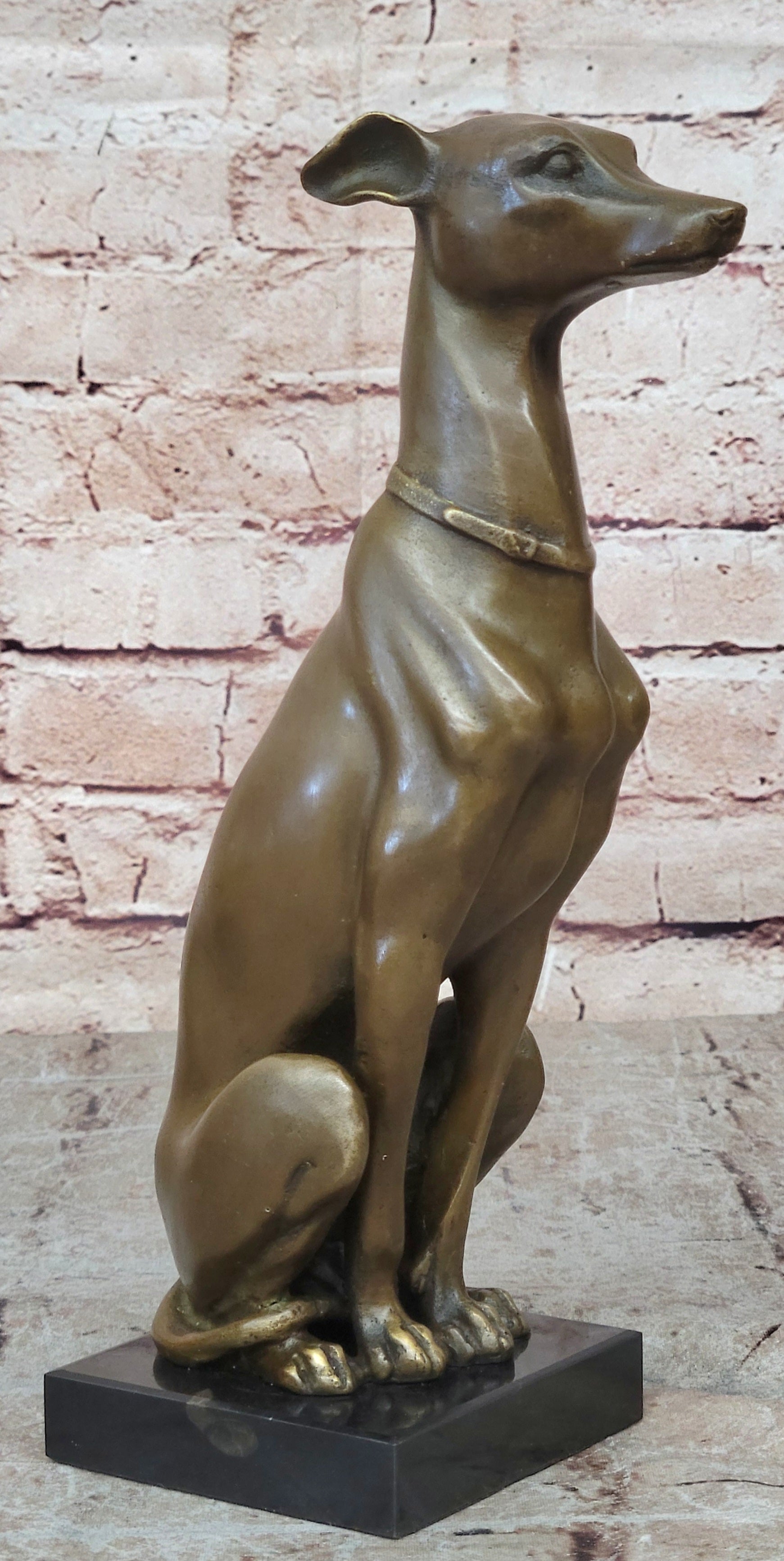 Art Deco Greyhound Dog Bronze Sculpture Museum Quality Figurine Figure Gift 