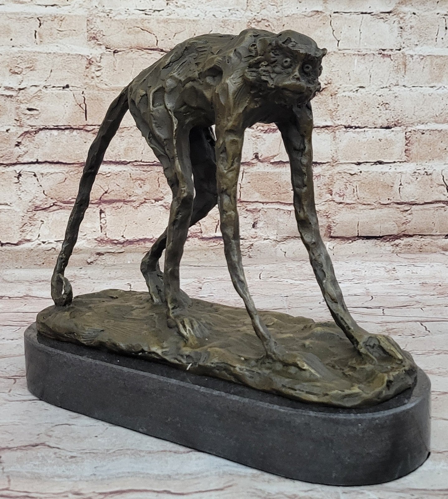 Very Nice Vintage Signed Milo Original Bronze Monkey Sculpture Lost Wax Method