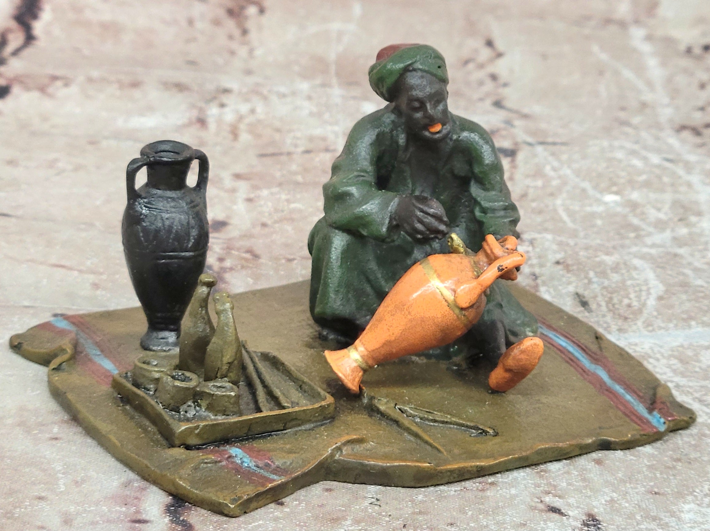 Cold Painted Vienna Bronze Arabian Potter Orientalist Art Collectible
