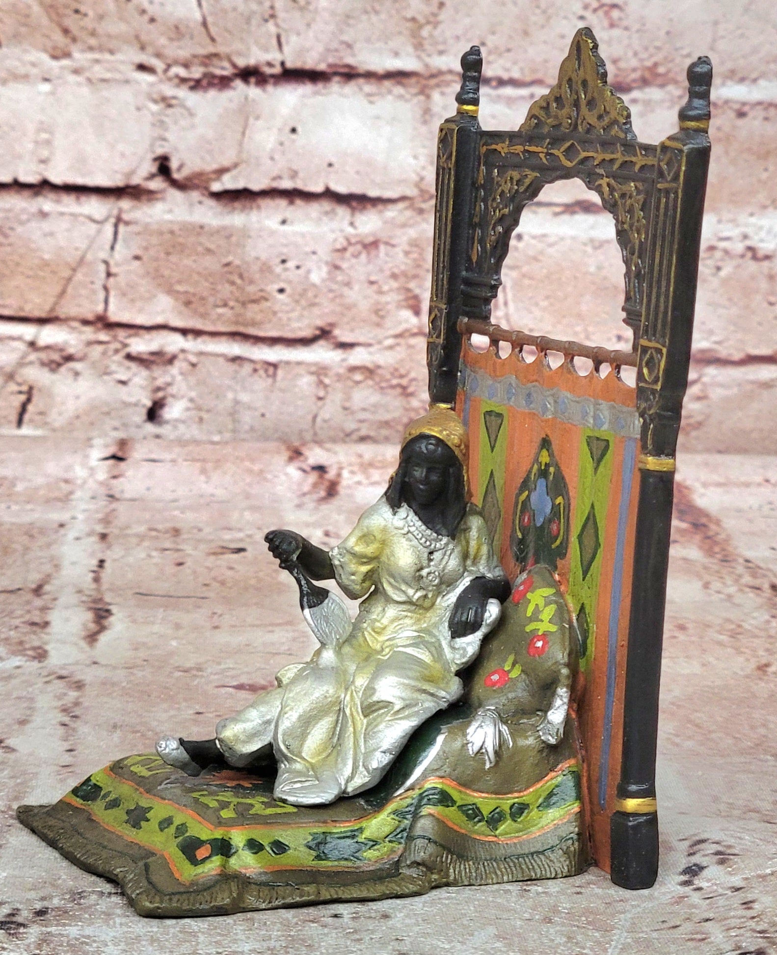 Austrian Franz Bergman Bronze Sculpture Woman on Carpet Vienna Collectible Artwork