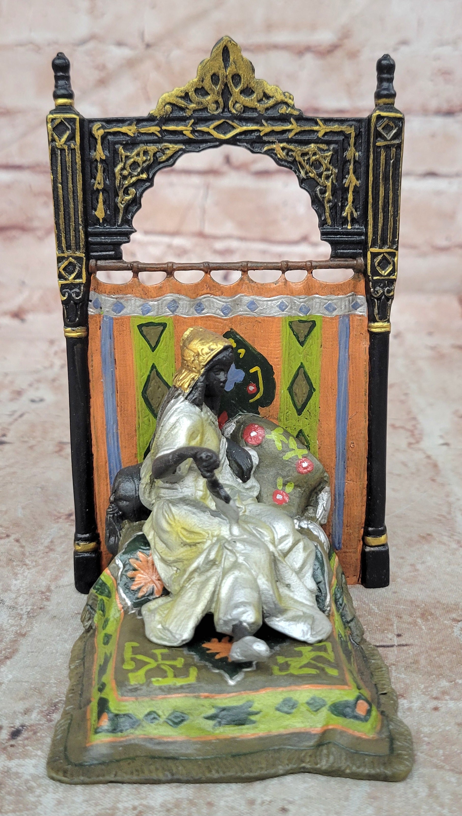 Austrian Franz Bergman Bronze Sculpture Woman on Carpet Vienna Collectible Artwork