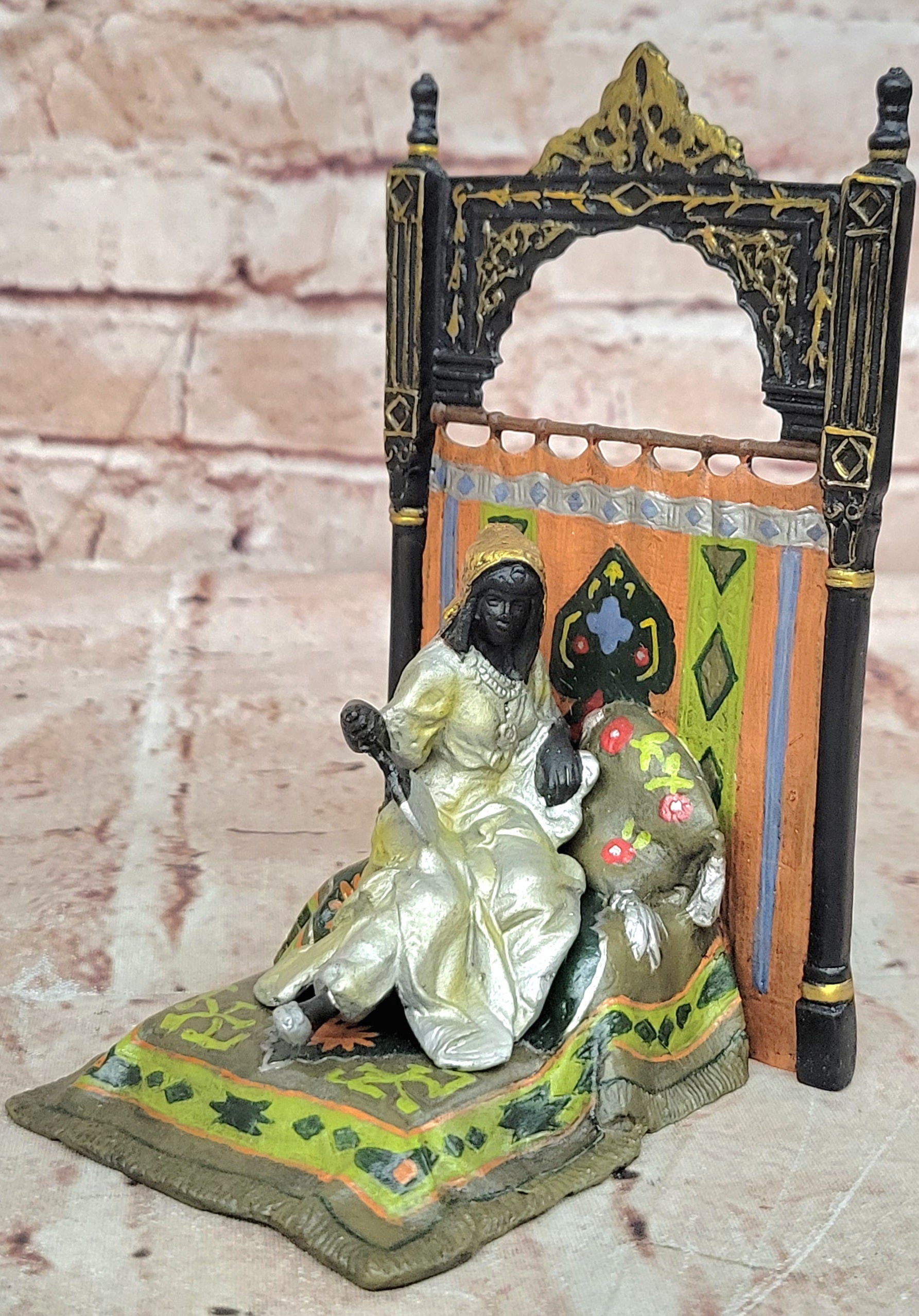 Austrian Franz Bergman Bronze Sculpture Woman on Carpet Vienna Collectible Artwork