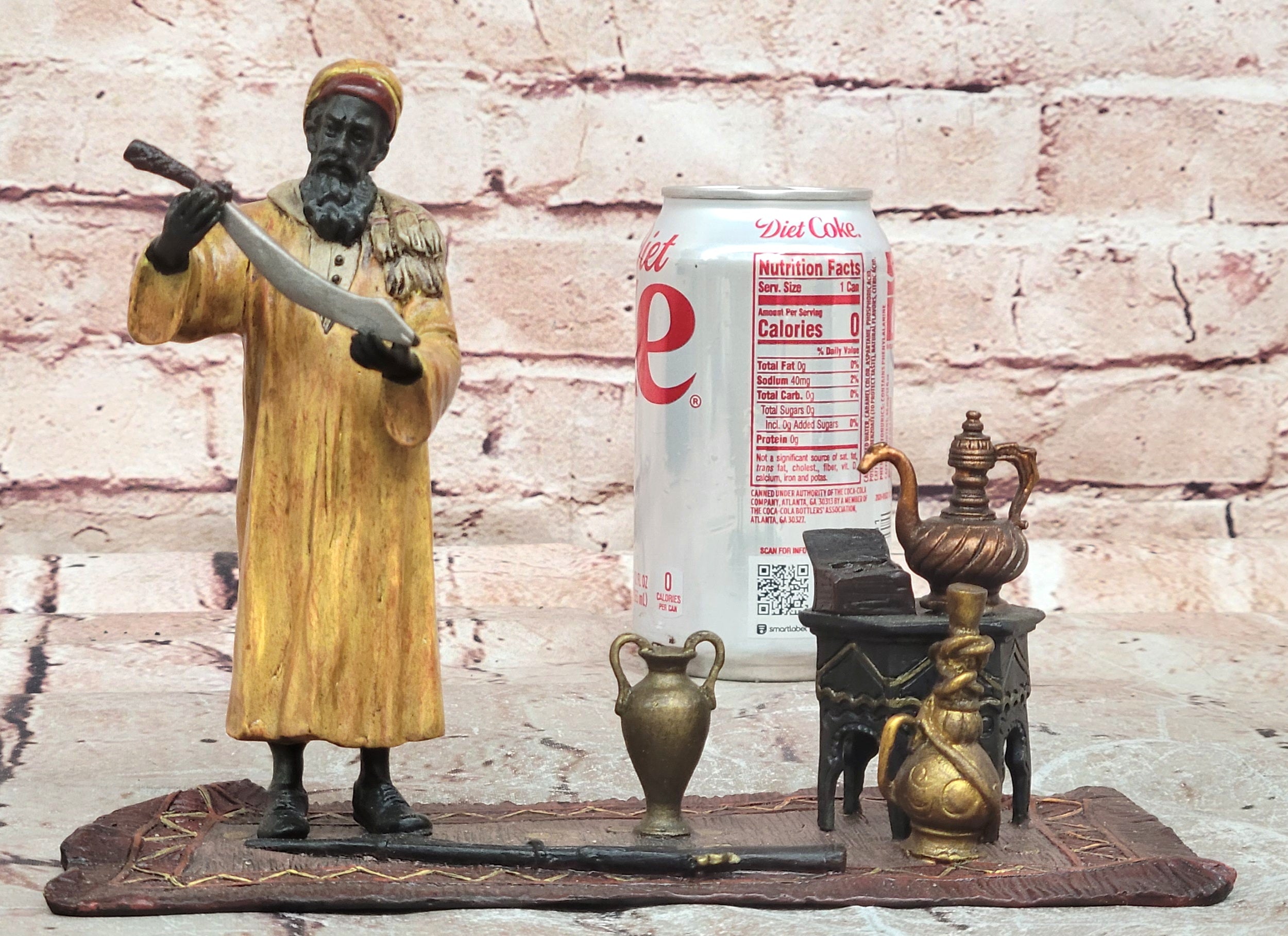 Vienna Bergman Bronze Arab Merchant with Carpet Collectible Statue