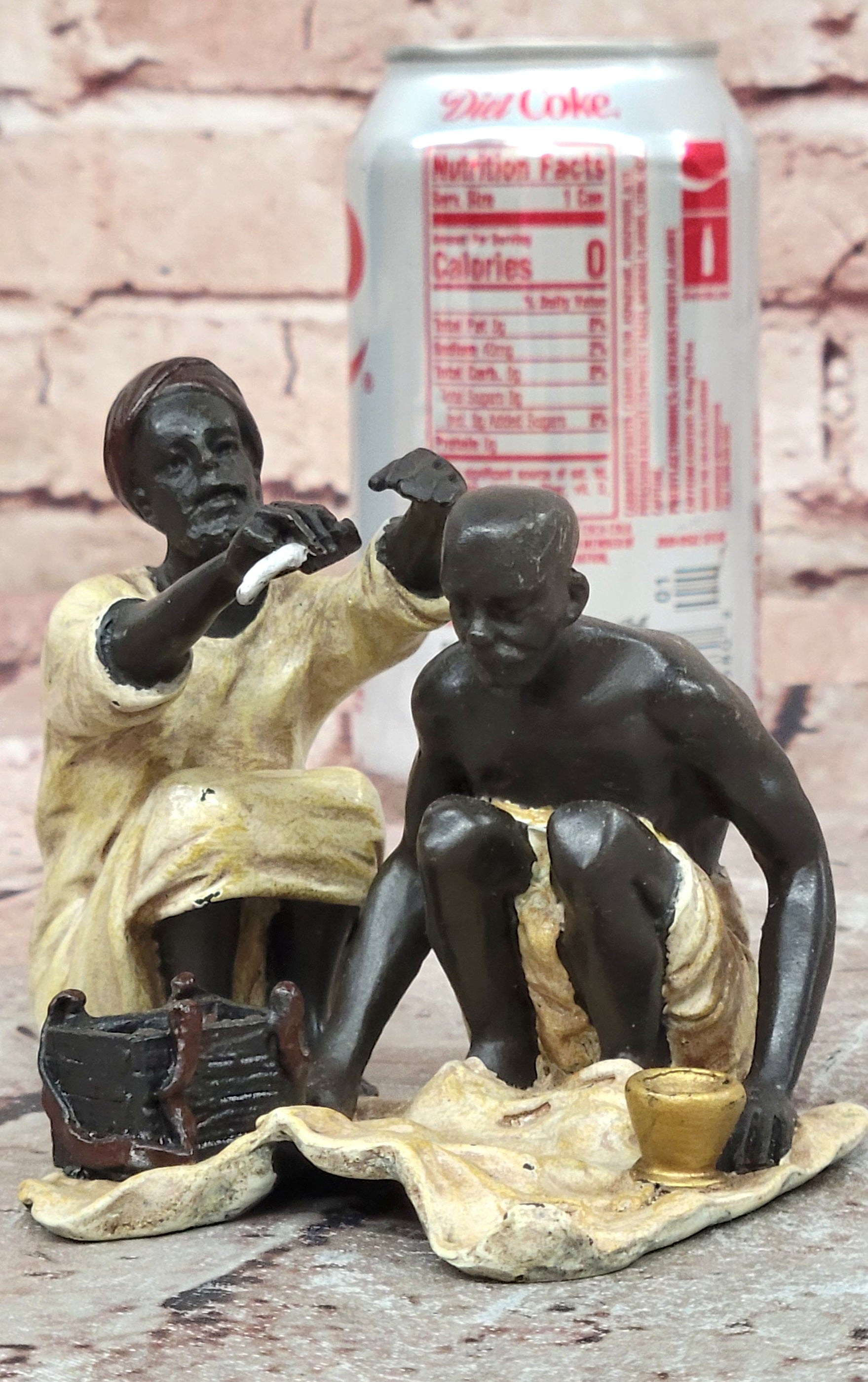 Cold Painted Orientalist Bronze Barber Scene Gallery Edition Artwork