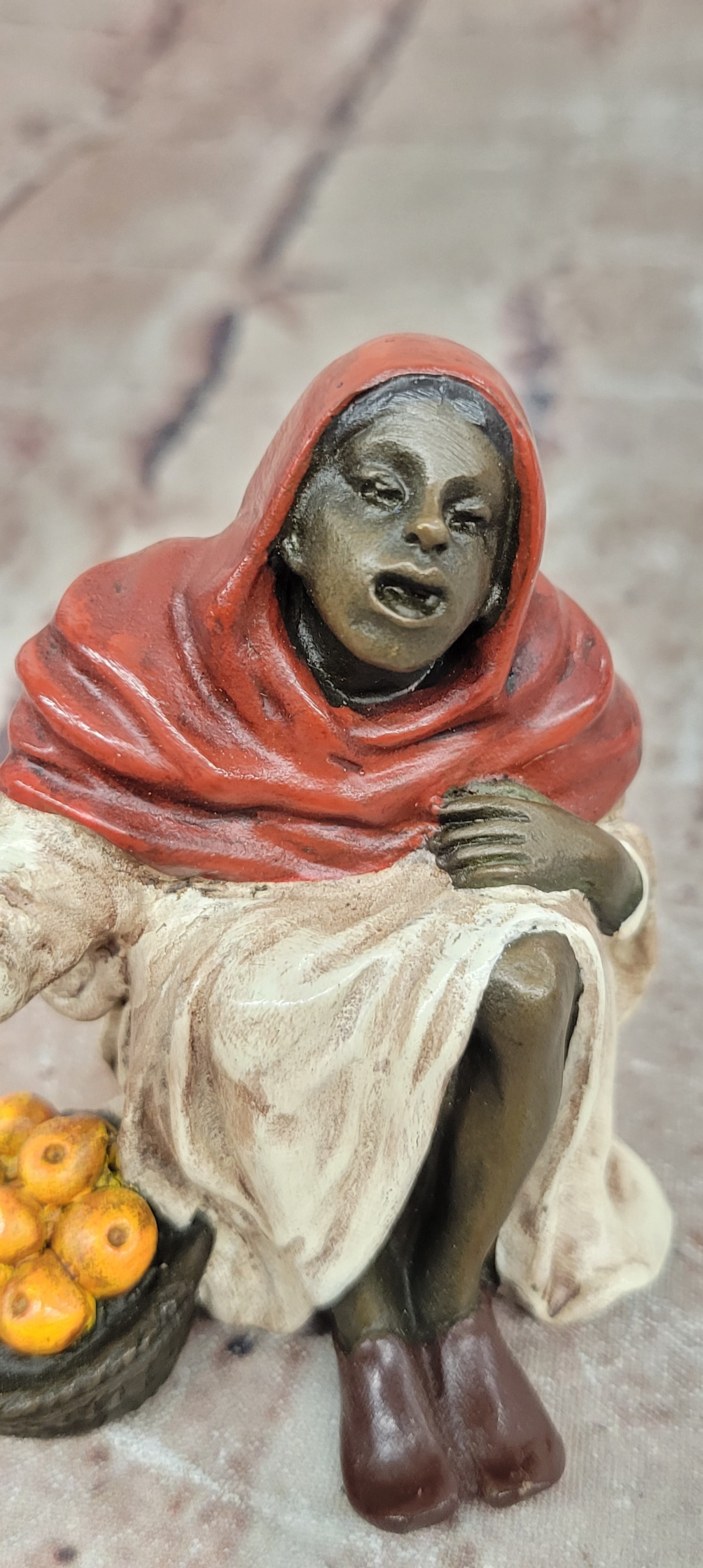 Franz Bergman Vienna Bronze Sculpture Fruit Seller Museum Quality Artwork