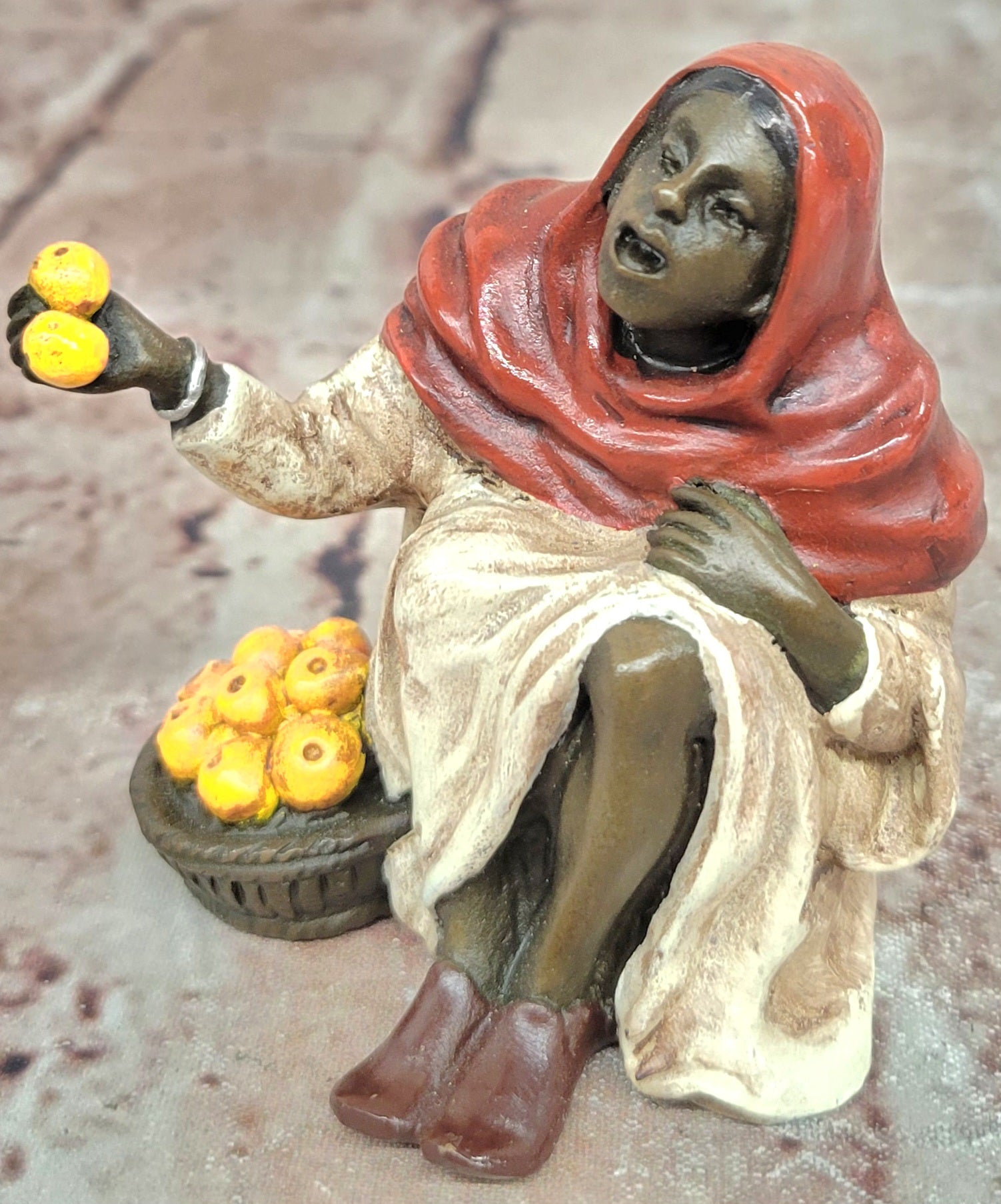 Franz Bergman Vienna Bronze Sculpture Fruit Seller Museum Quality Artwork