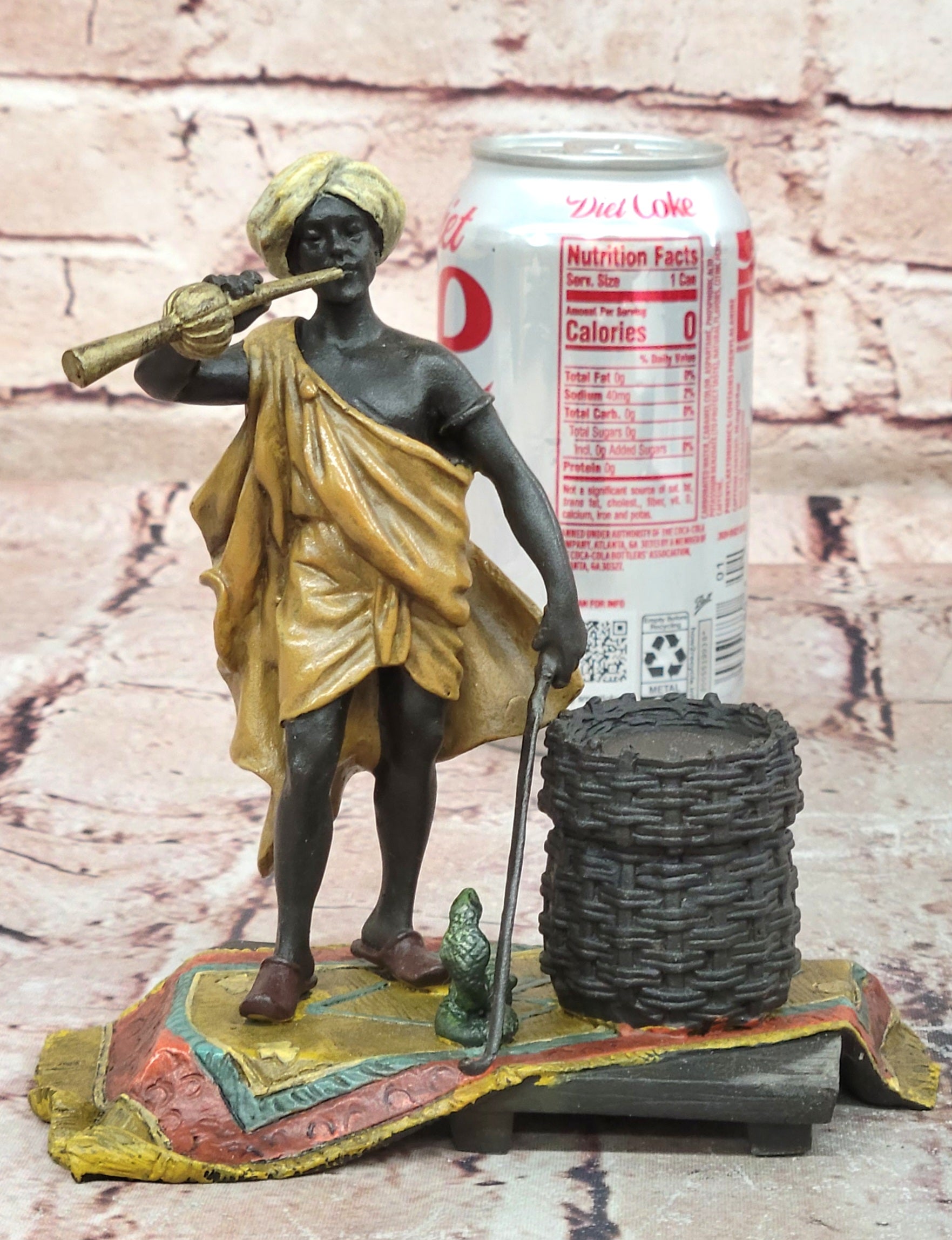 Cold Painted Vienna Bronze Snake Charmer Bergman Style Figurine