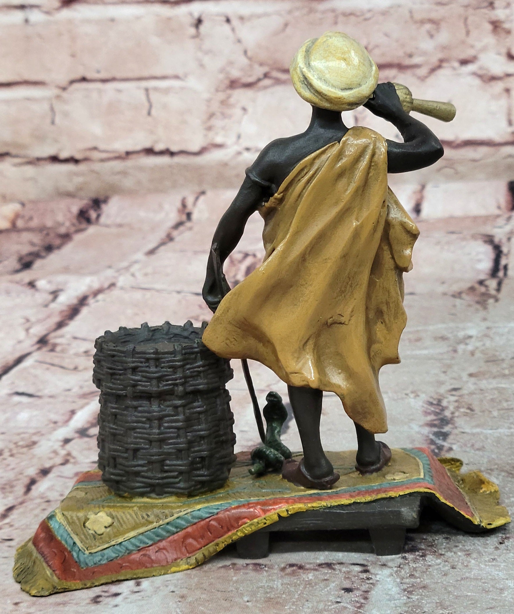 Cold Painted Vienna Bronze Snake Charmer Bergman Style Figurine