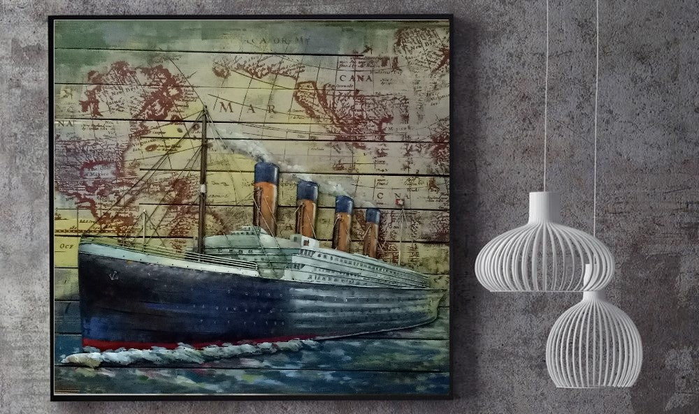 American 3D Metal Art - 100% Handmade Metal Unique Wall Art - Stereo-graph Oil Painting
