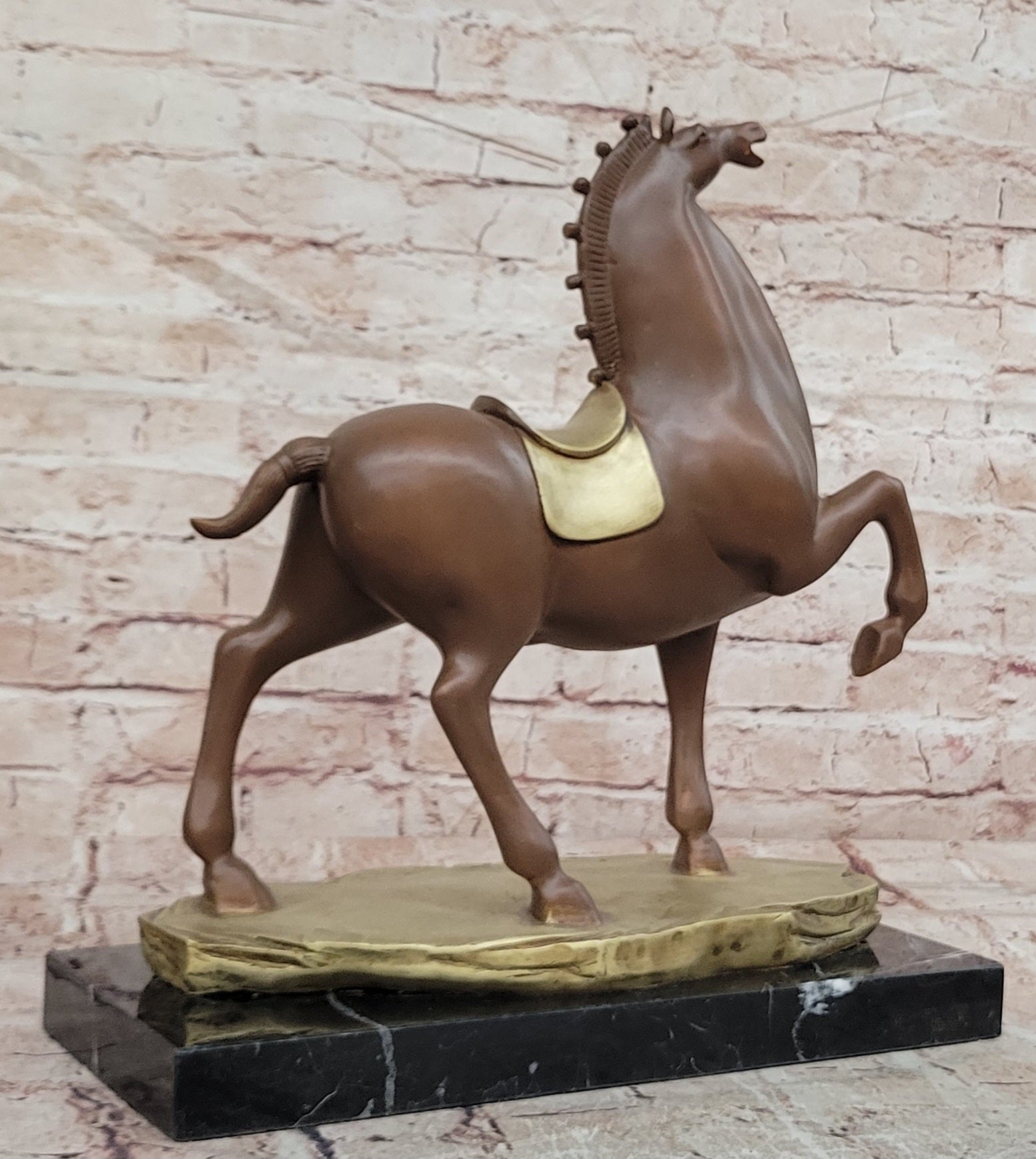 Tang Horse Equestrian Bronze Statue Oriental Art Sculpture Collectible Piece