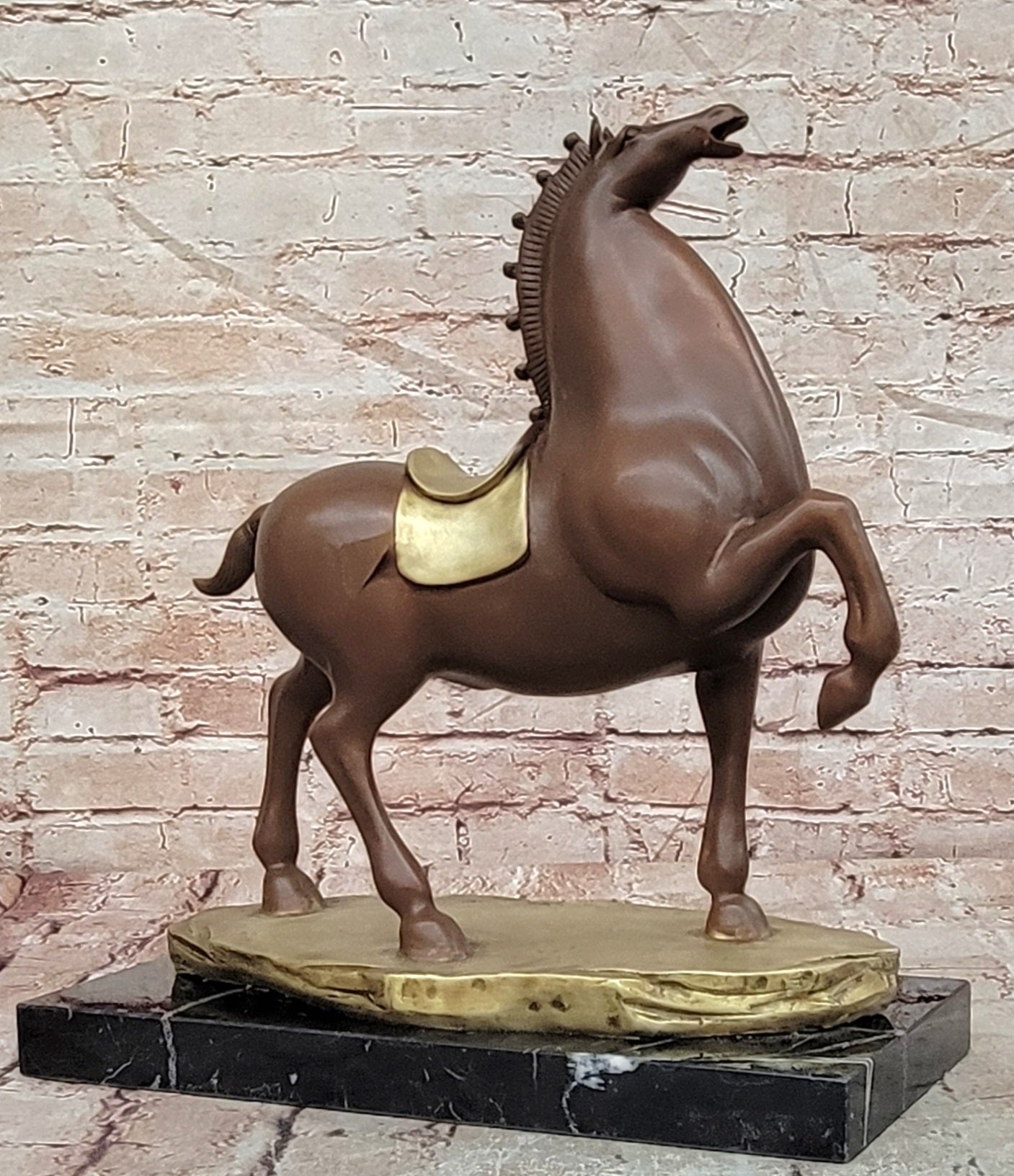 Tang Horse Equestrian Bronze Statue Oriental Art Sculpture Collectible Piece