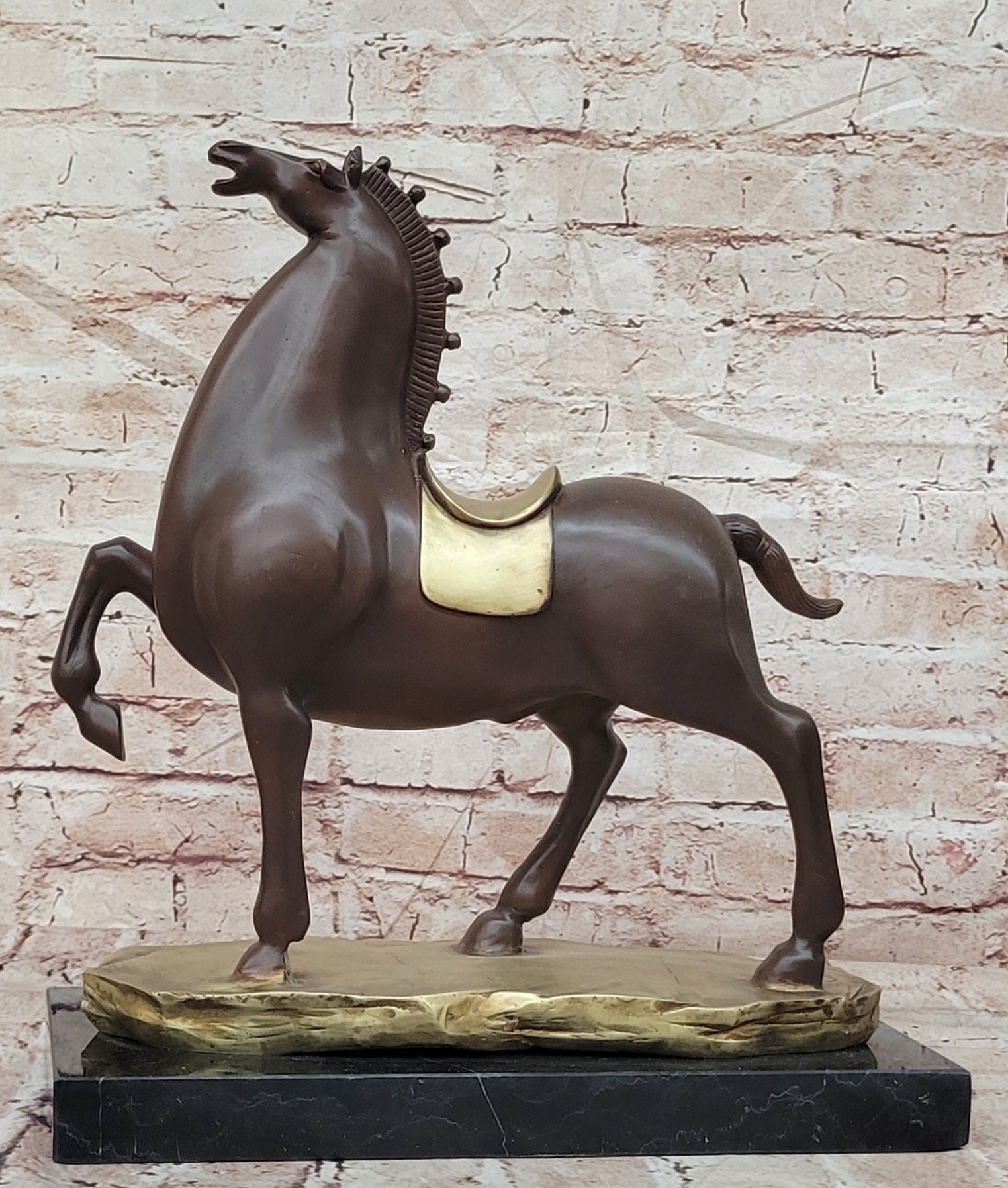 Bronze Abstract Horse Sculpture B.C Zhang Contemporary Art Statue Decor