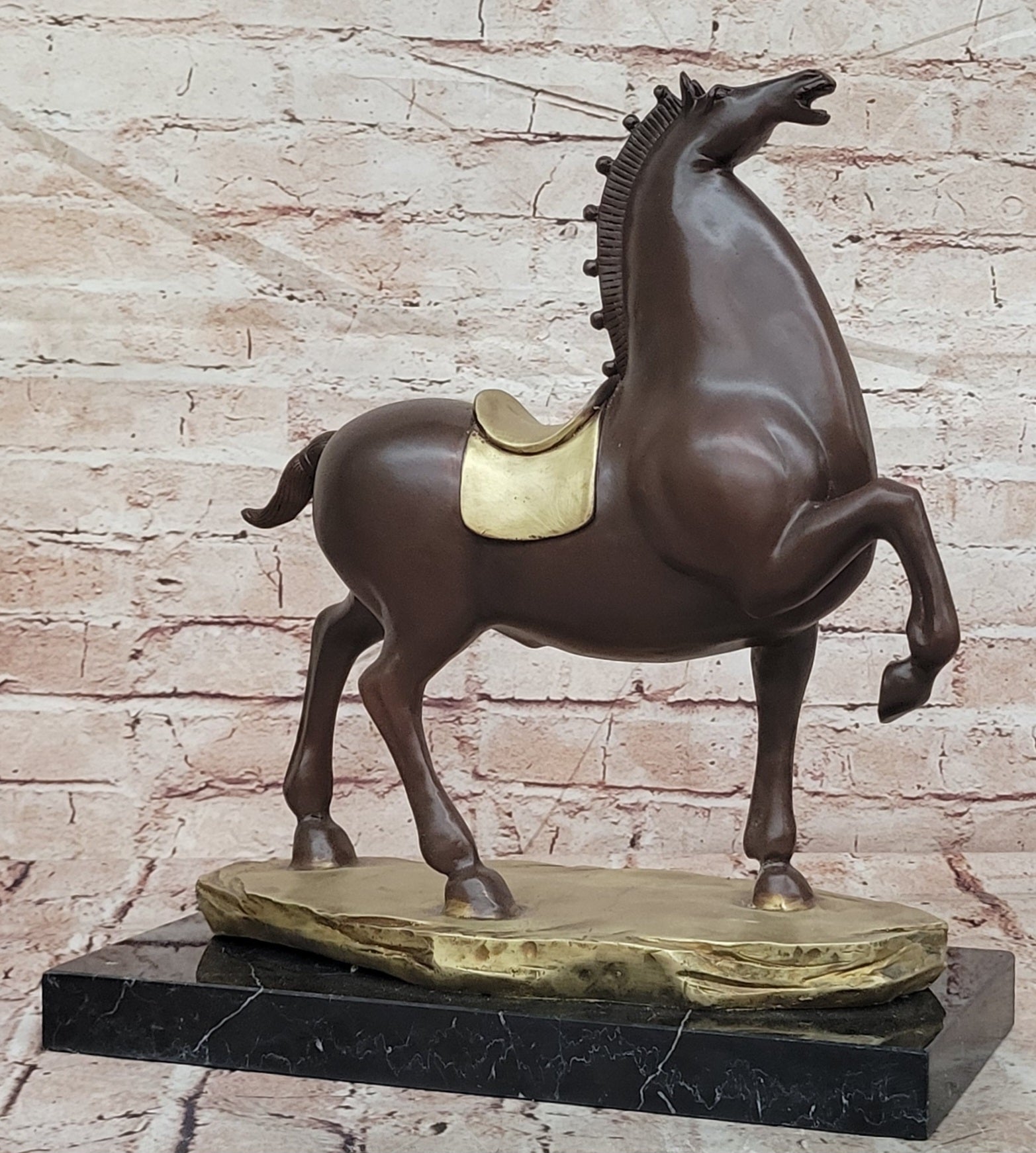 Bronze Abstract Horse Sculpture B.C Zhang Contemporary Art Statue Decor