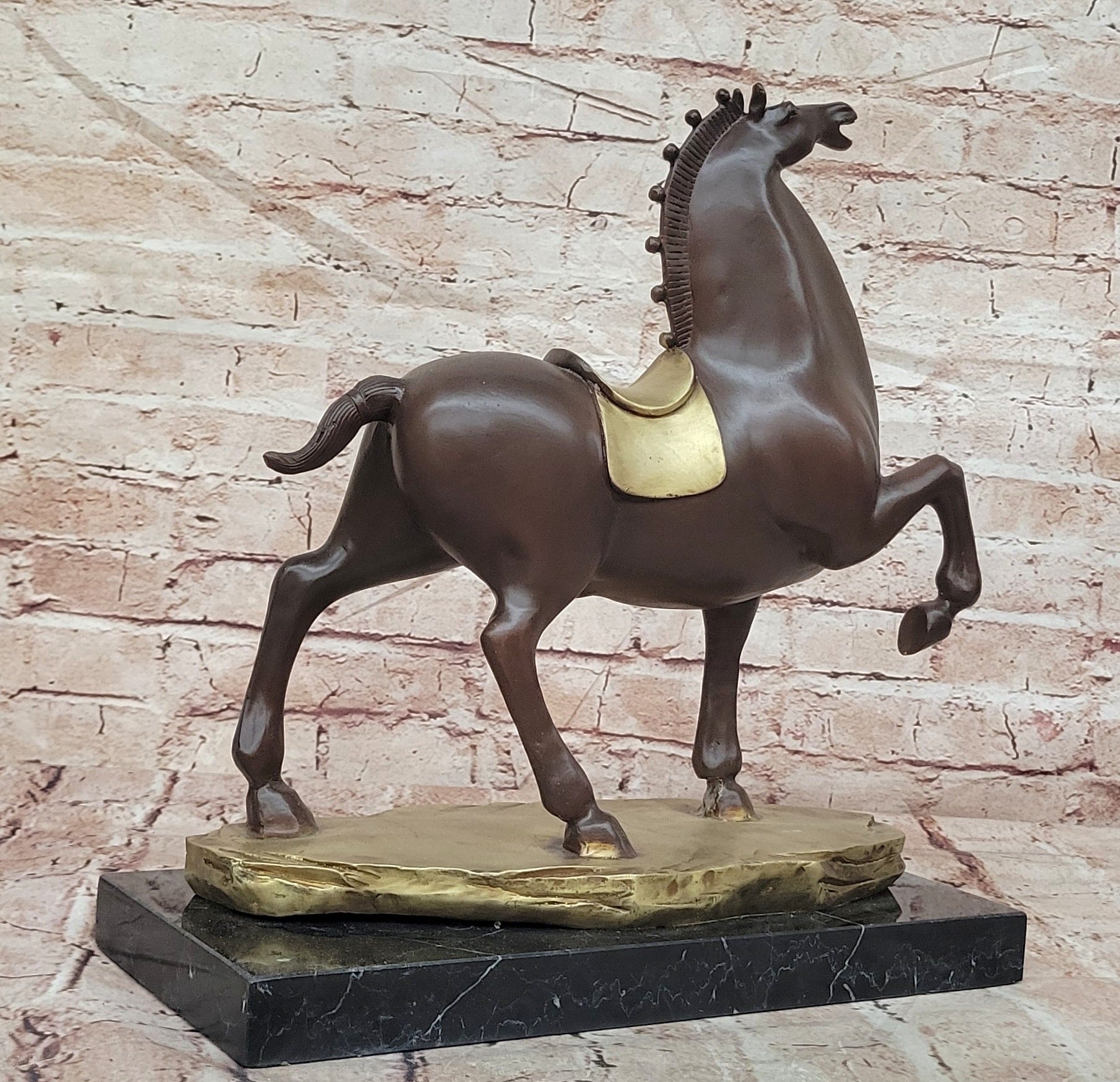 Bronze Abstract Horse Sculpture B.C Zhang Contemporary Art Statue Decor