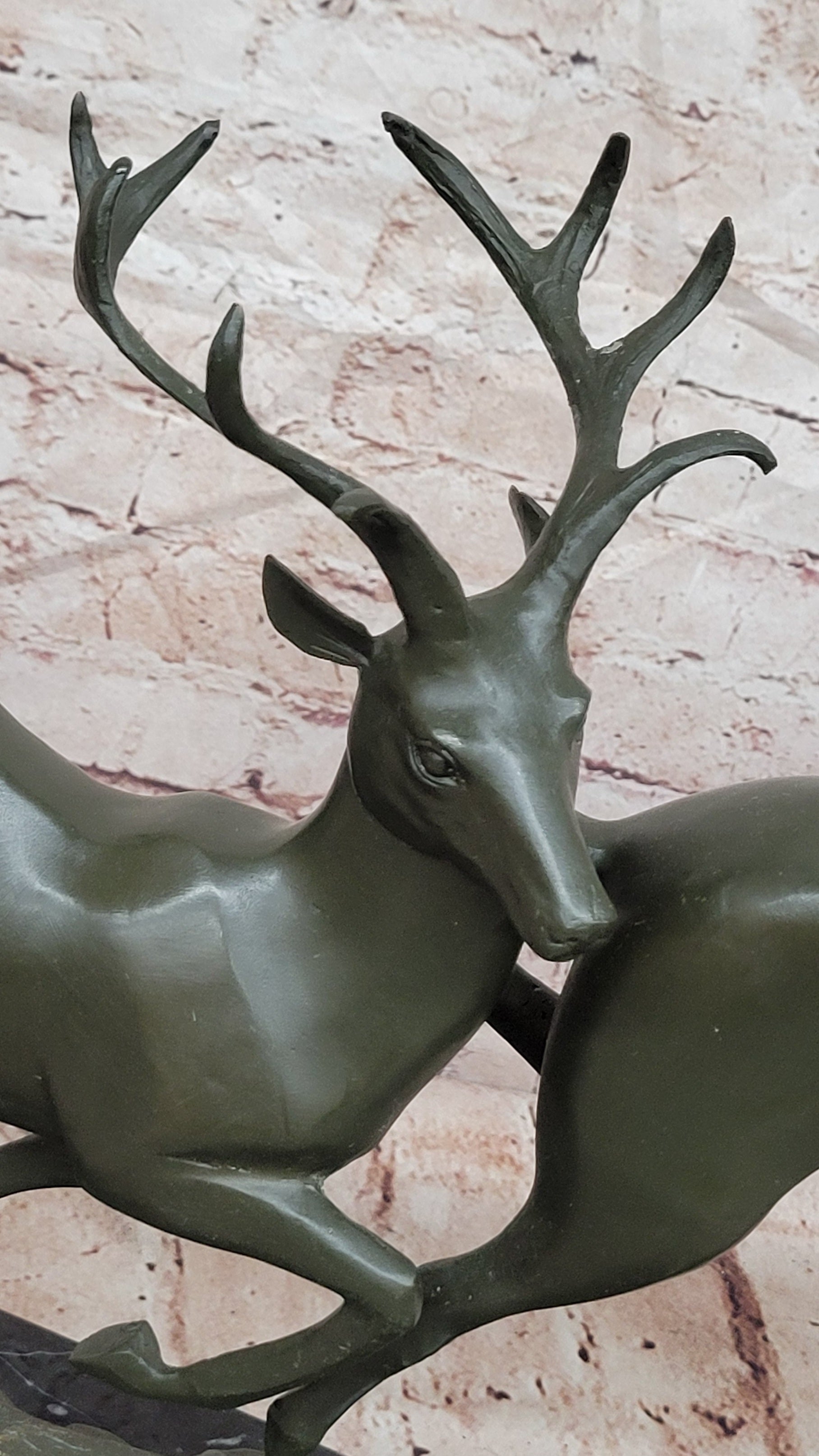 Williams Signed Bronze Deer Sculpture Running Stags Fine Art Collectible