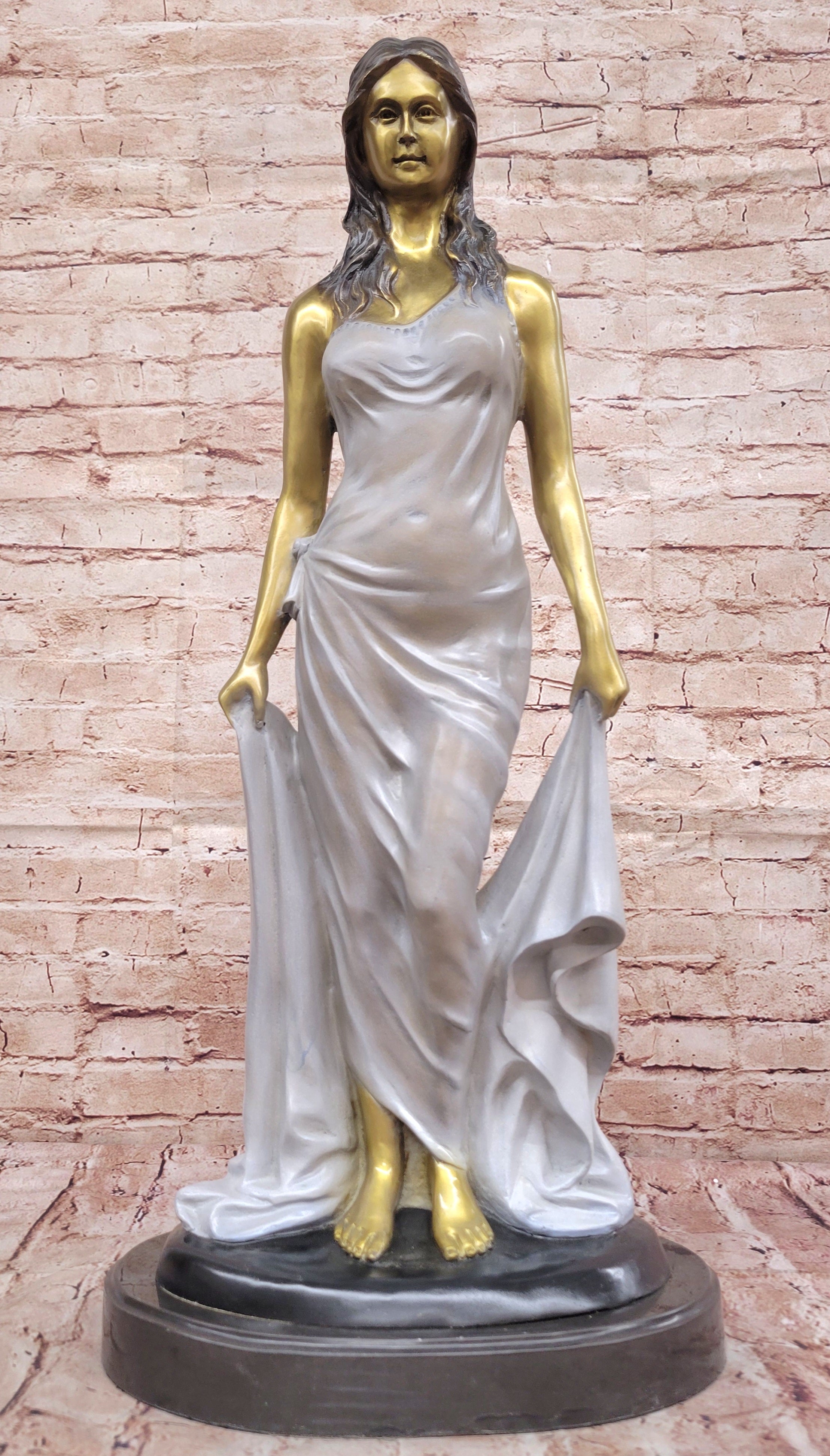 Luo Li Rong Bronze Lady Sculpture – Sensual Standing Woman Statue for Home  Decor