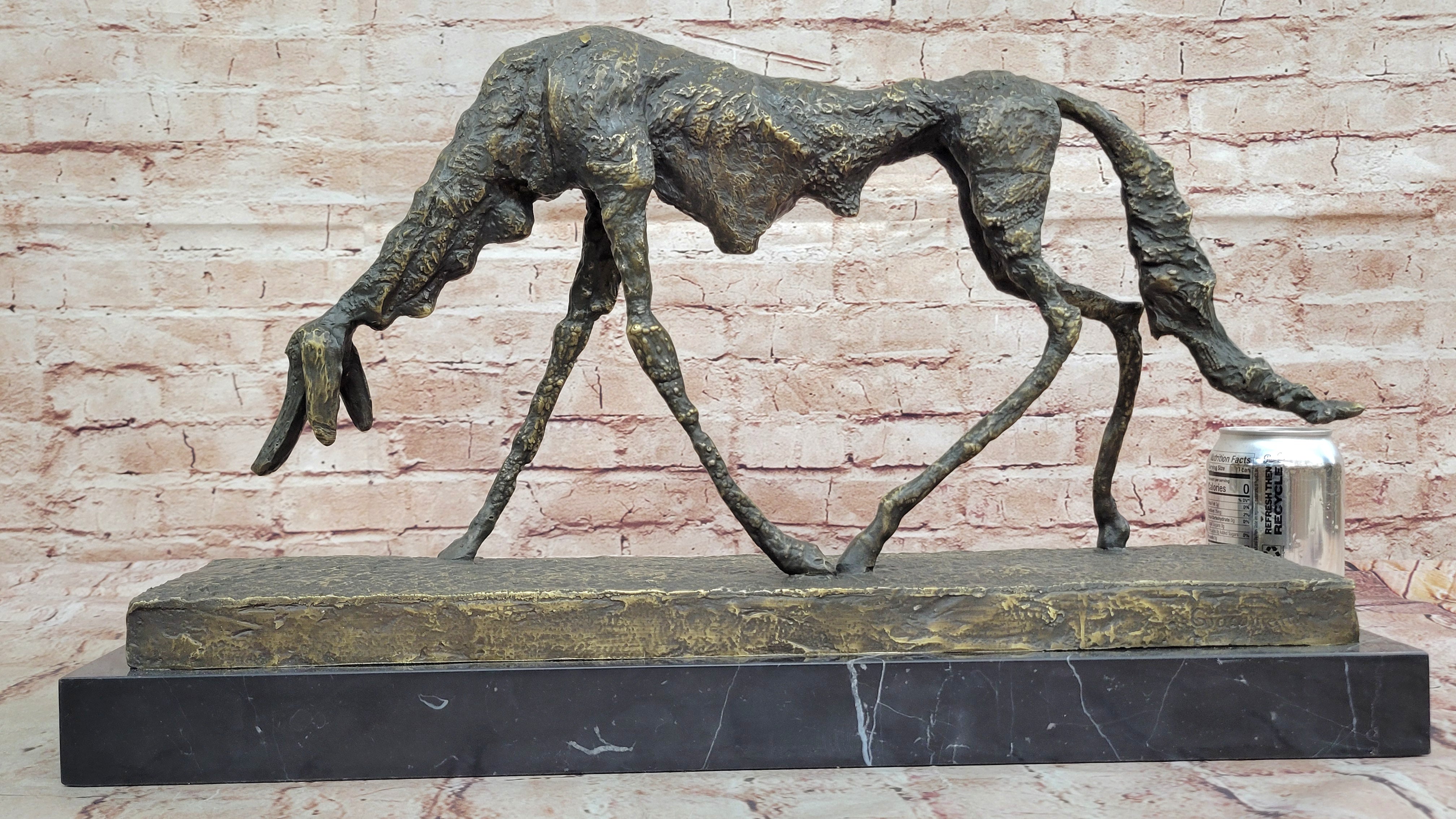 Abstract Bronze Dog Statue – Classic Handmade Animal Sculpture Home Office Decoration