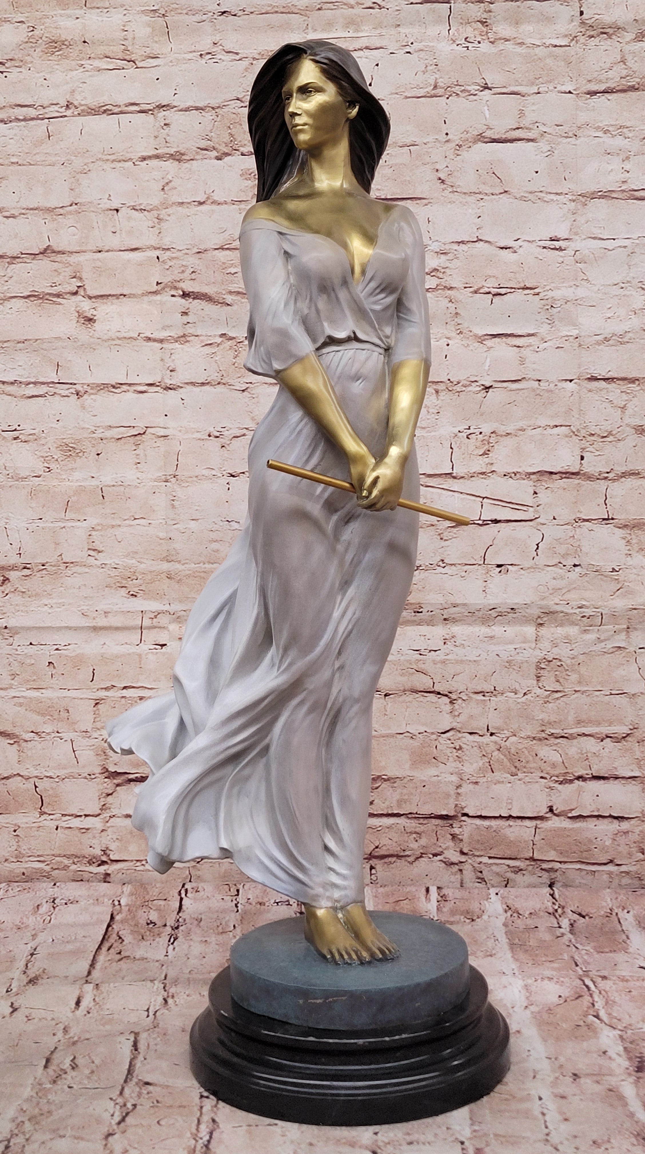 Hot Cast Bronze Woman Statue – Elegant Lady Artwork by Luo Li Rong Collector Edition