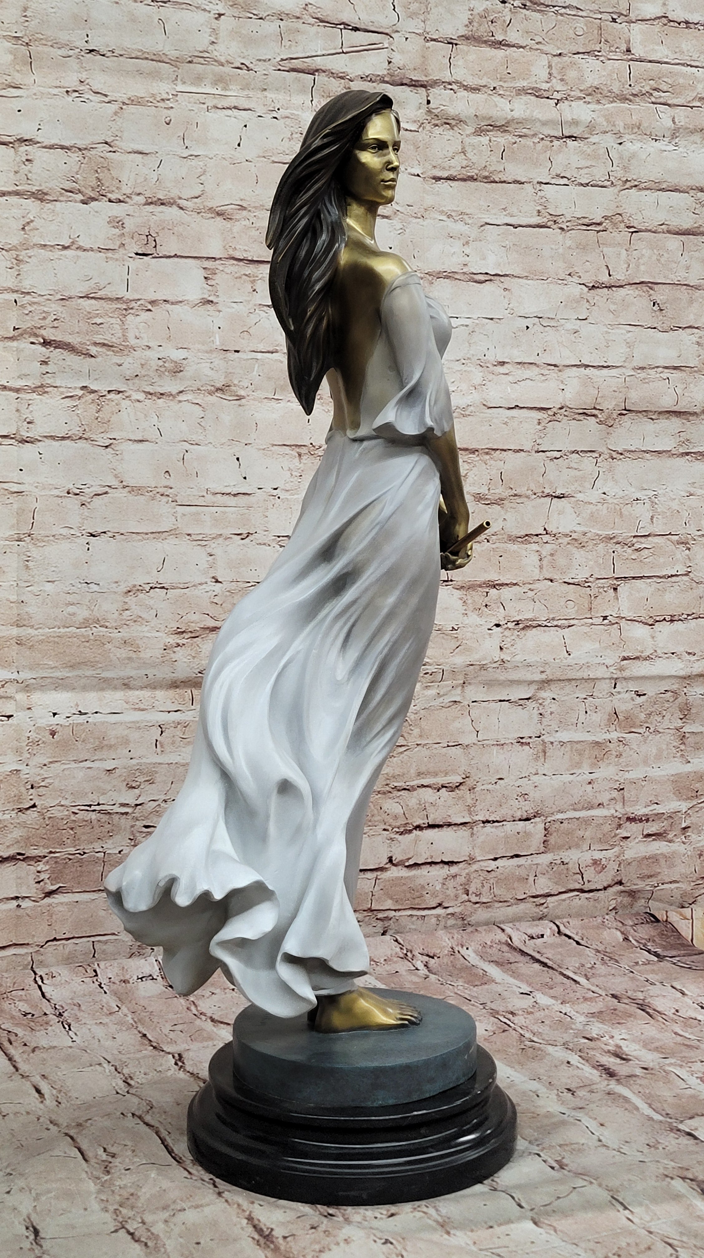 Hot Cast Bronze Woman Statue – Elegant Lady Artwork by Luo Li Rong Collector Edition