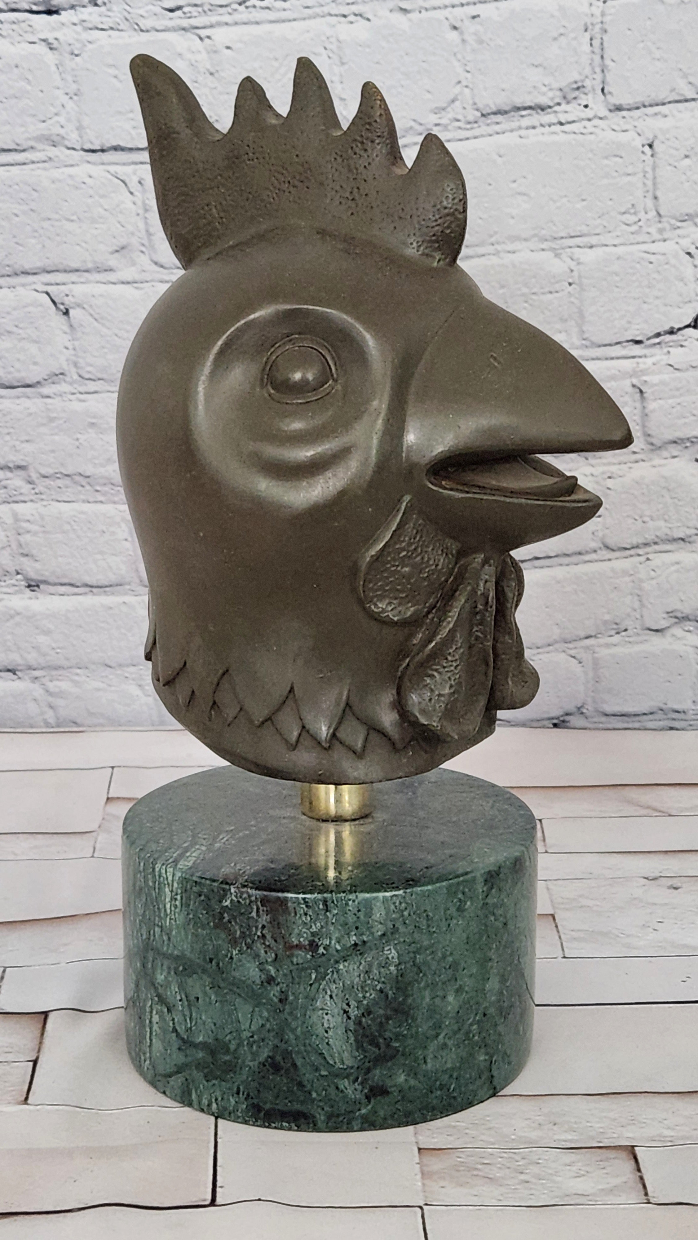 Milo Bronze Rooster Figurine Symbol of Protection Animal Sculpture Decor