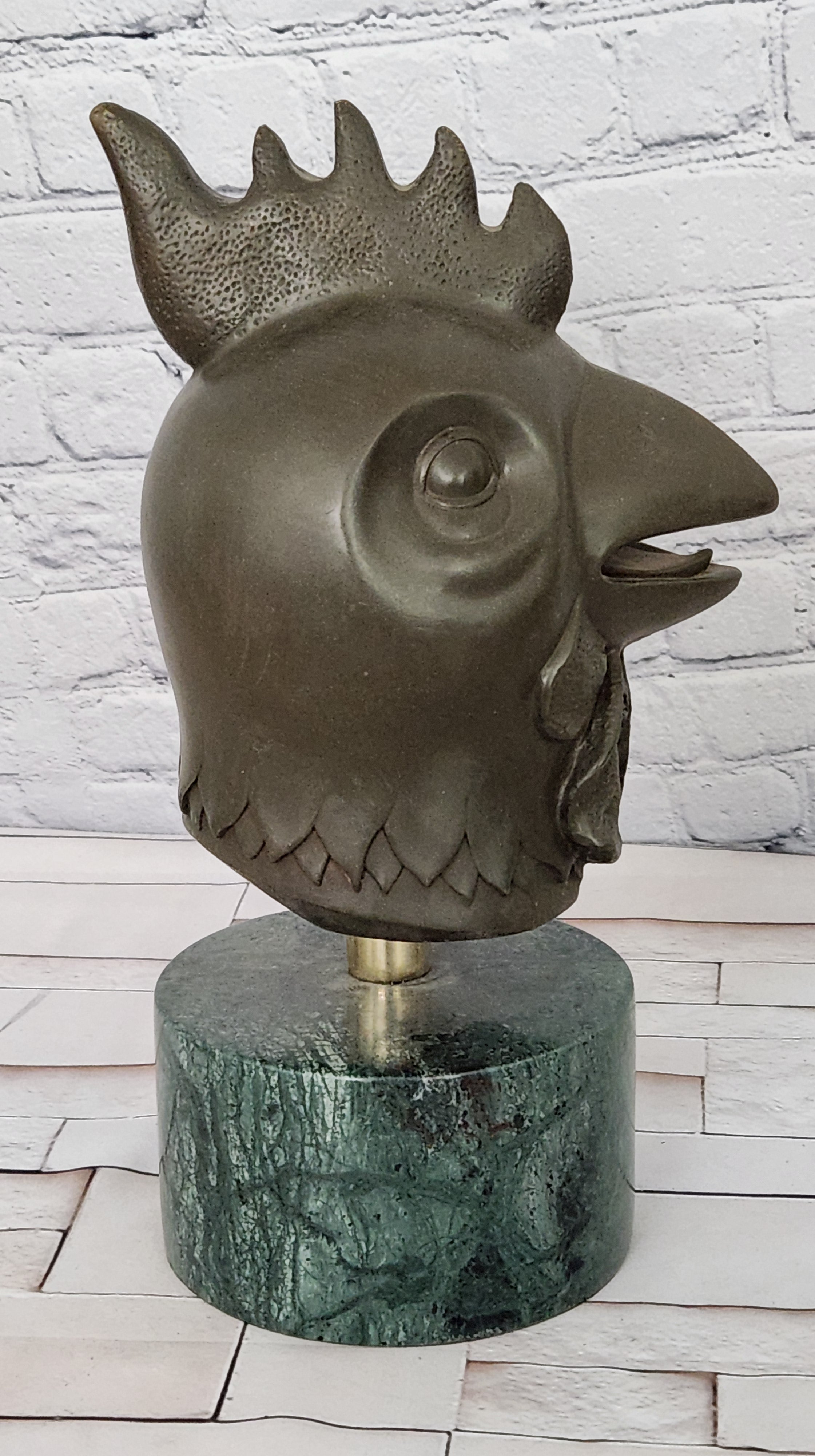 Milo Bronze Rooster Figurine Symbol of Protection Animal Sculpture Decor