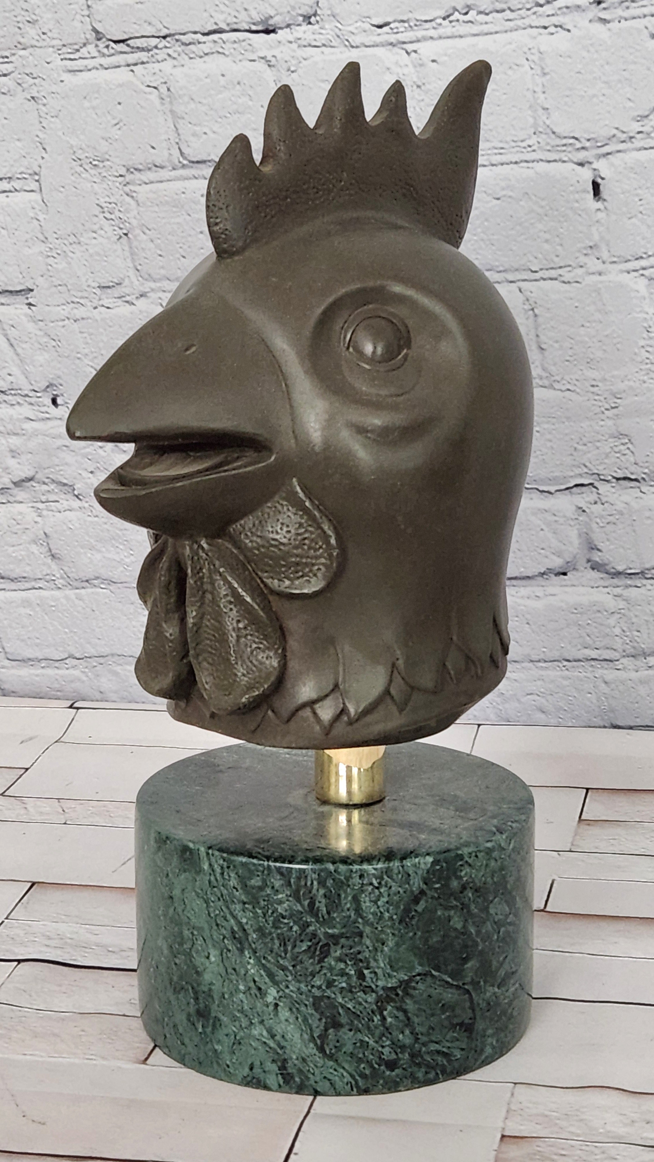 Milo Bronze Rooster Figurine Symbol of Protection Animal Sculpture Decor