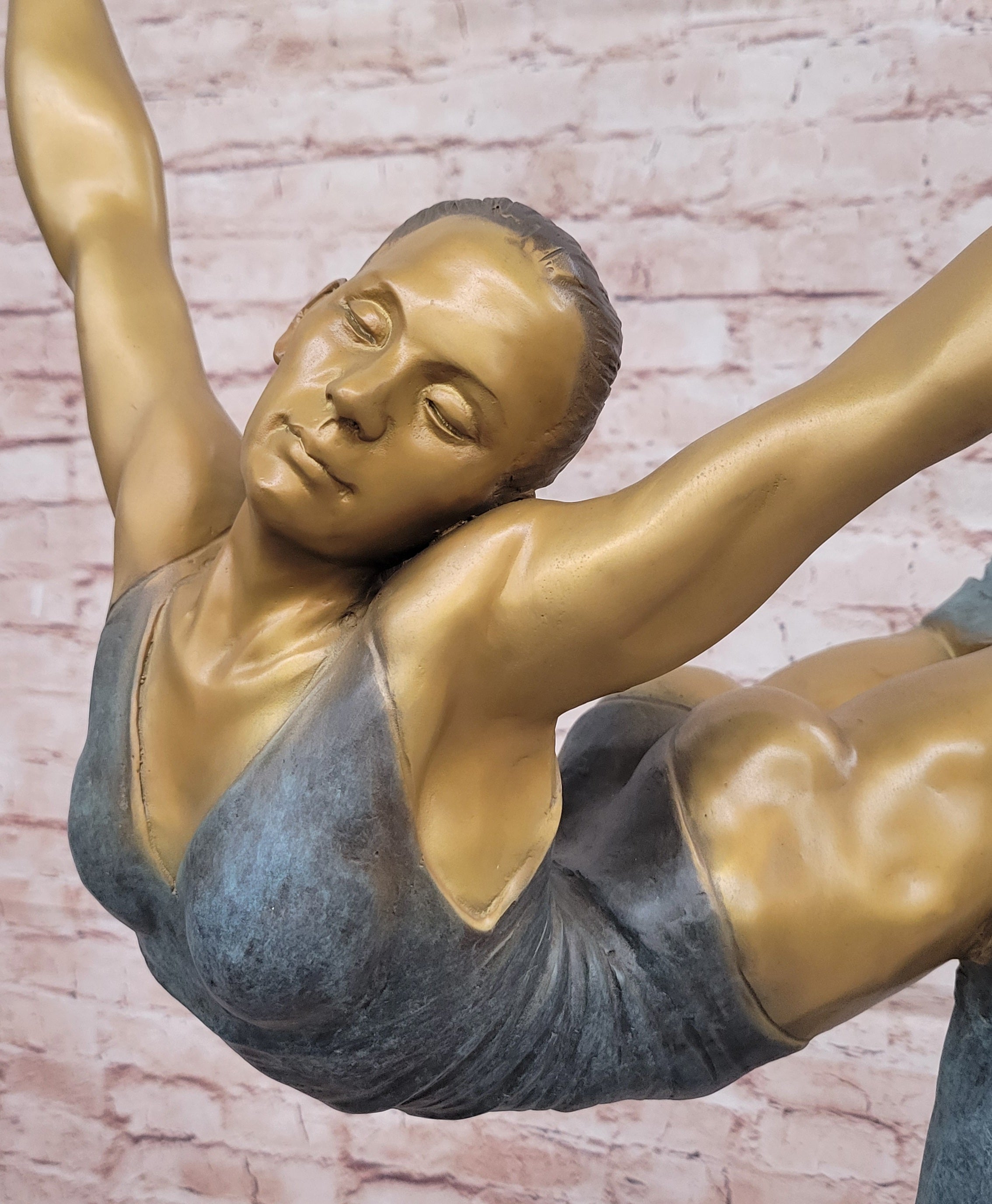 Ballet Dancer Bronze Sculpture Statue Woman in Motion by Aldo Vitaleh Collectible