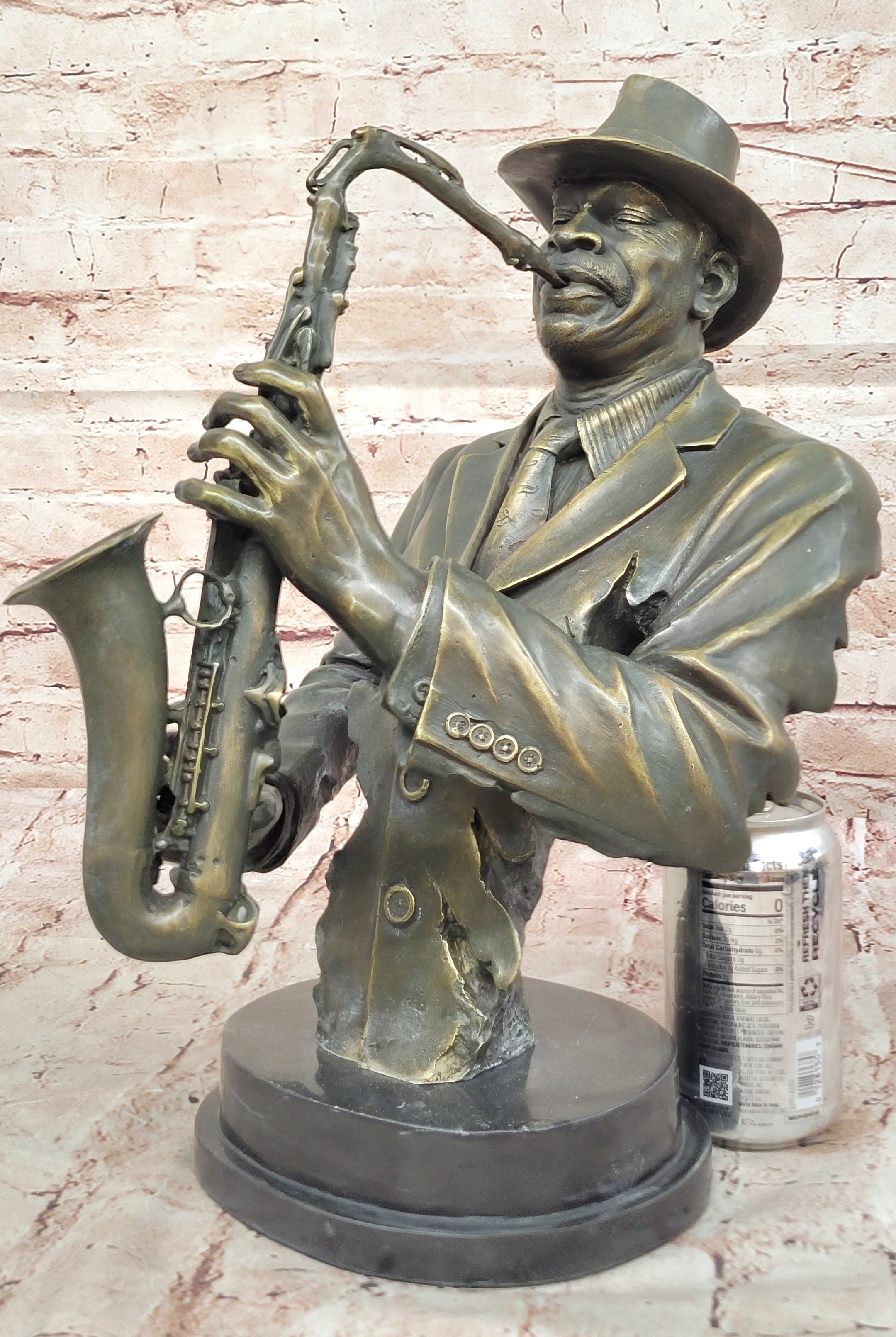 Saxophone Music Player Bronze Statue by Williams Sculpture Figurine Music Decor Gift