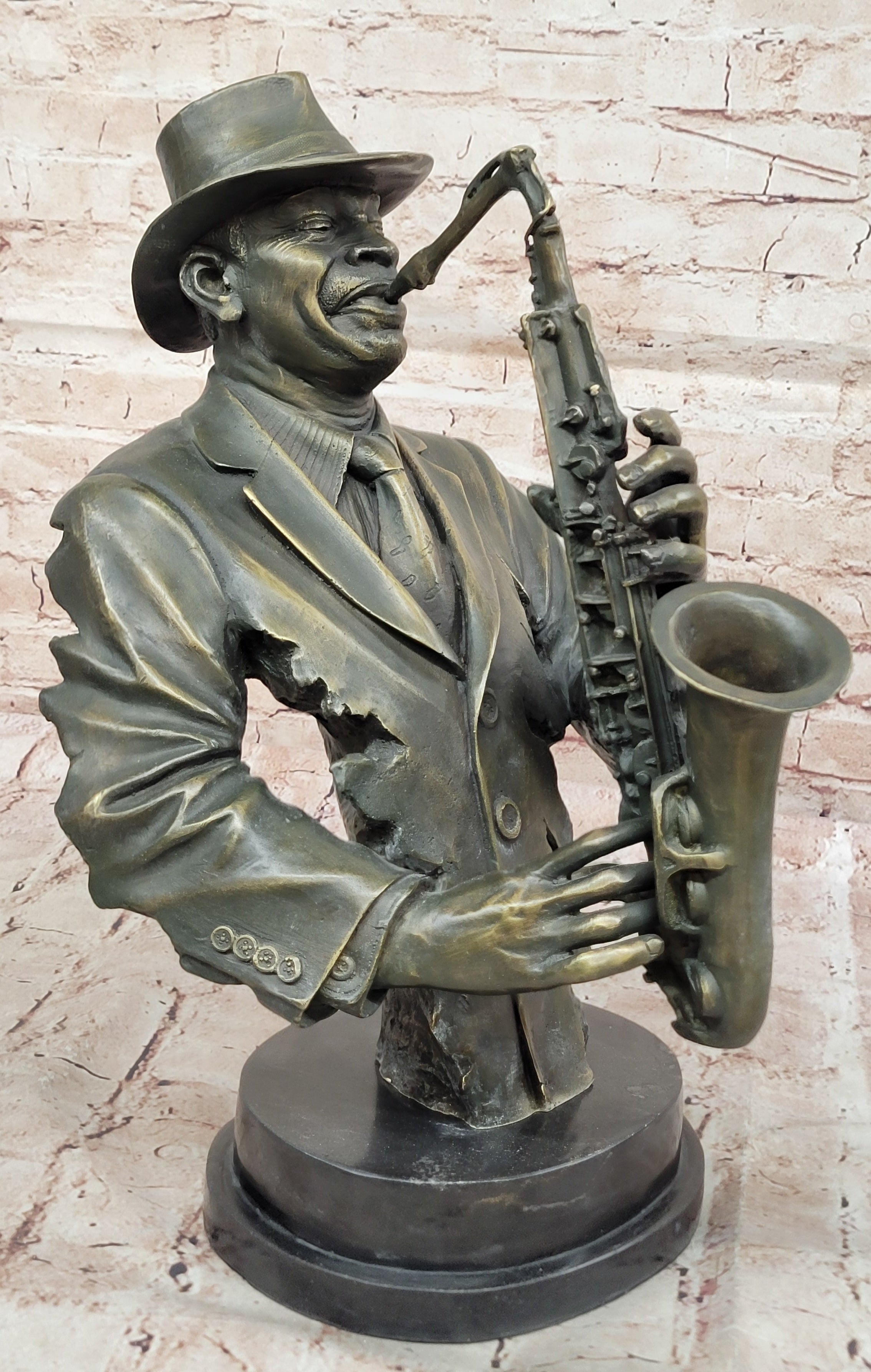 Saxophone Music Player Bronze Statue by Williams Sculpture Figurine Music Decor Gift