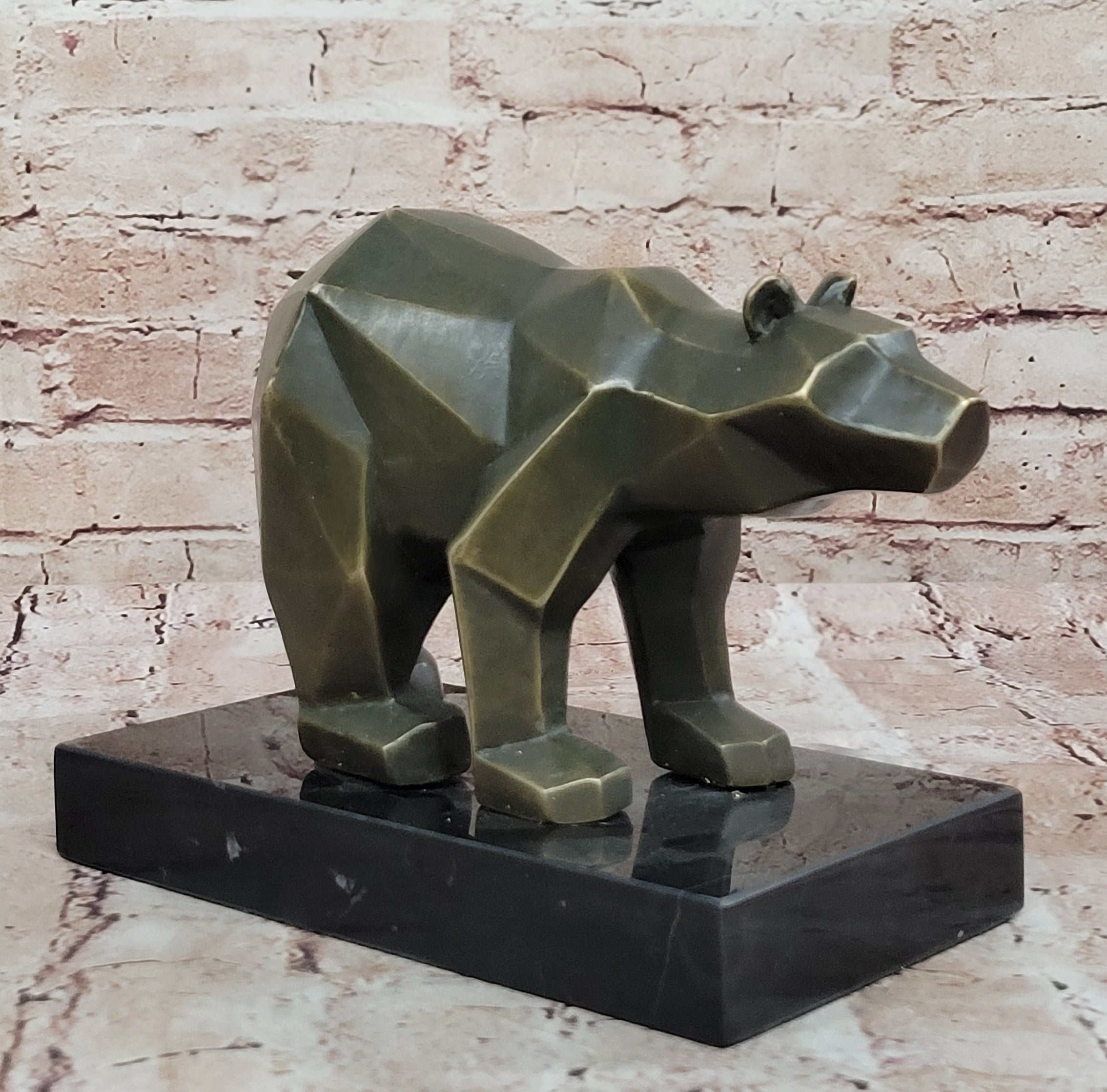 T. Baker Abstract Bear Sculpture – Hot Cast Bronze California Artwork