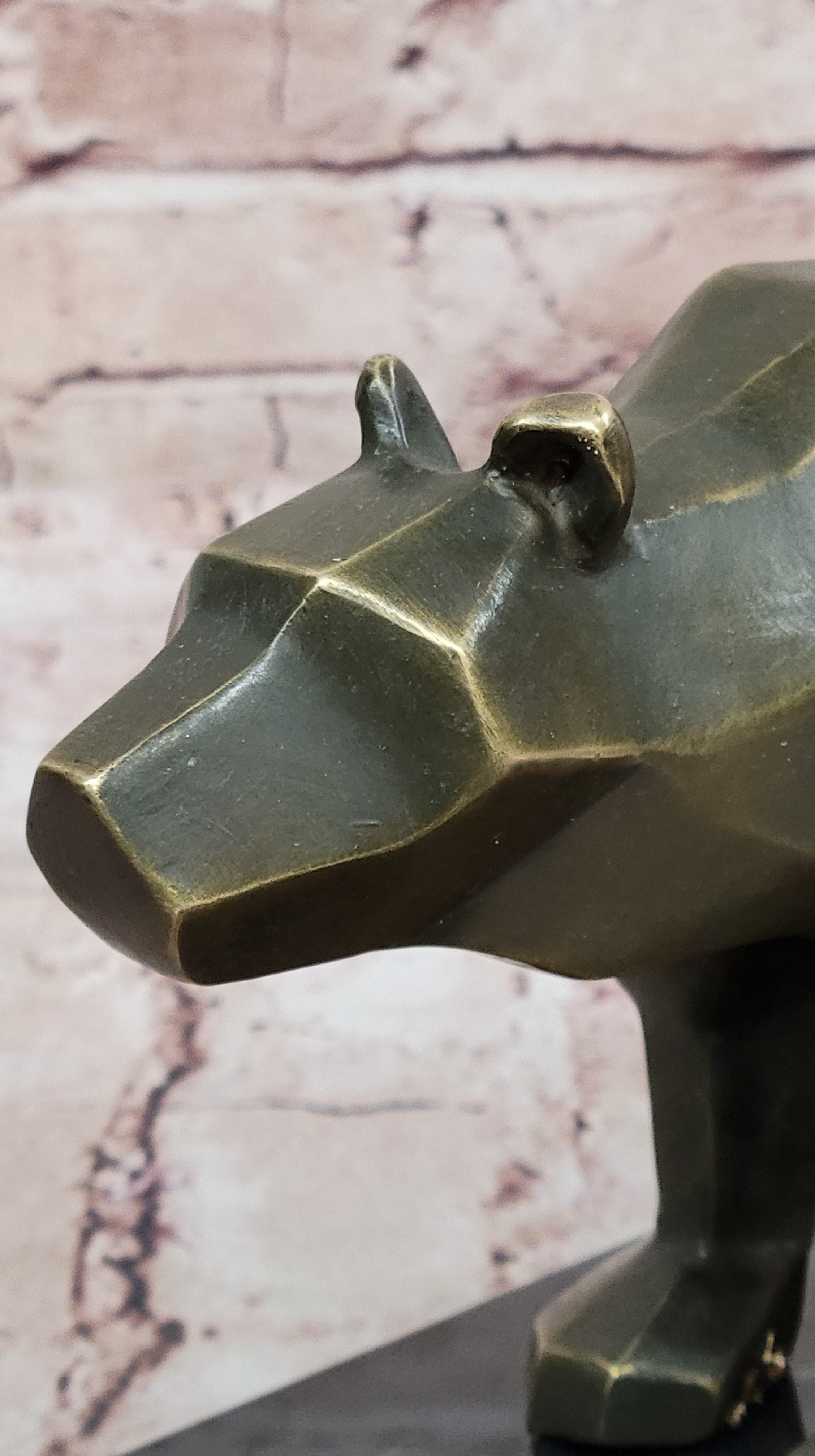 T. Baker Abstract Bear Sculpture – Hot Cast Bronze California Artwork