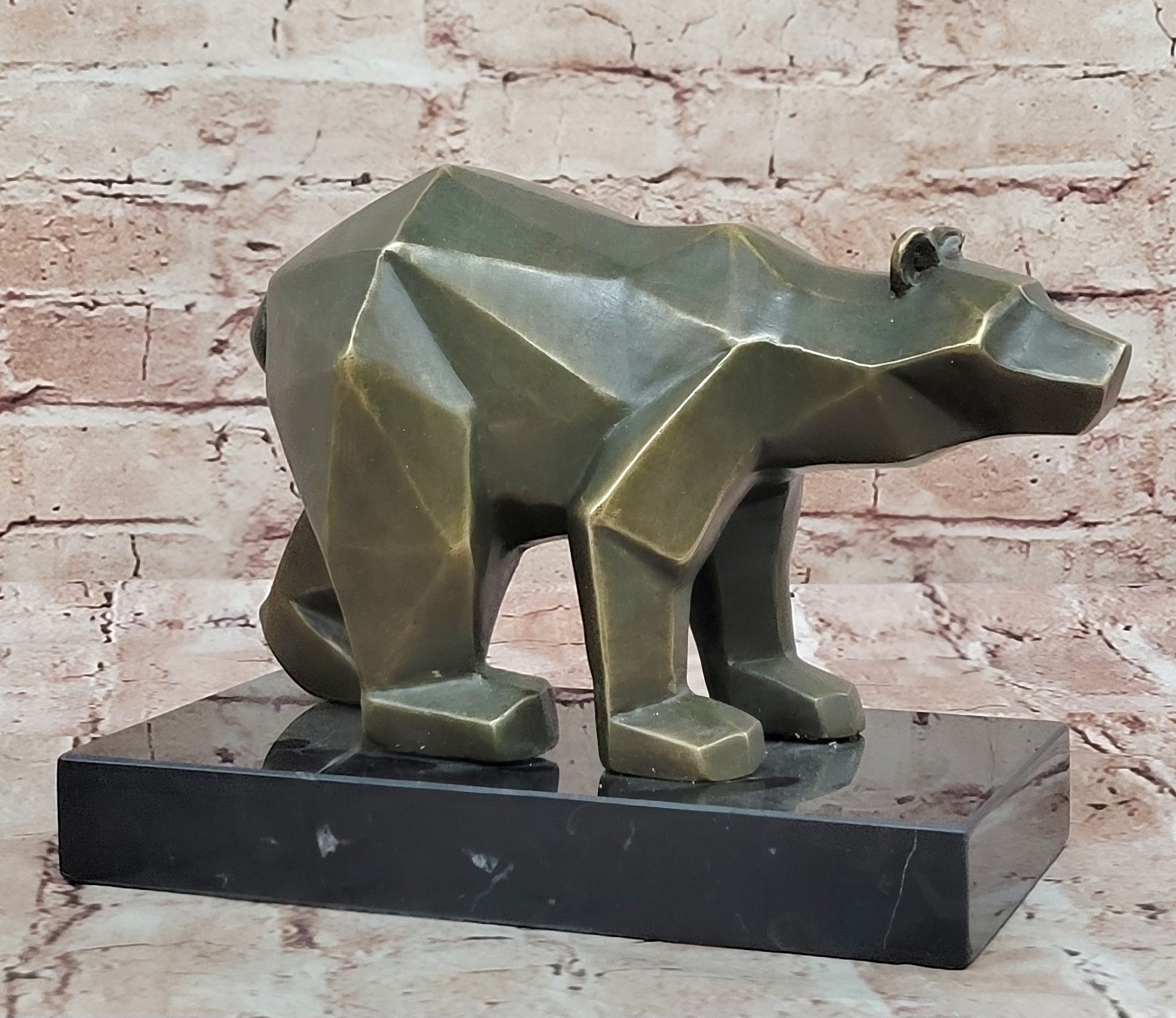 T. Baker Abstract Bear Sculpture – Hot Cast Bronze California Artwork
