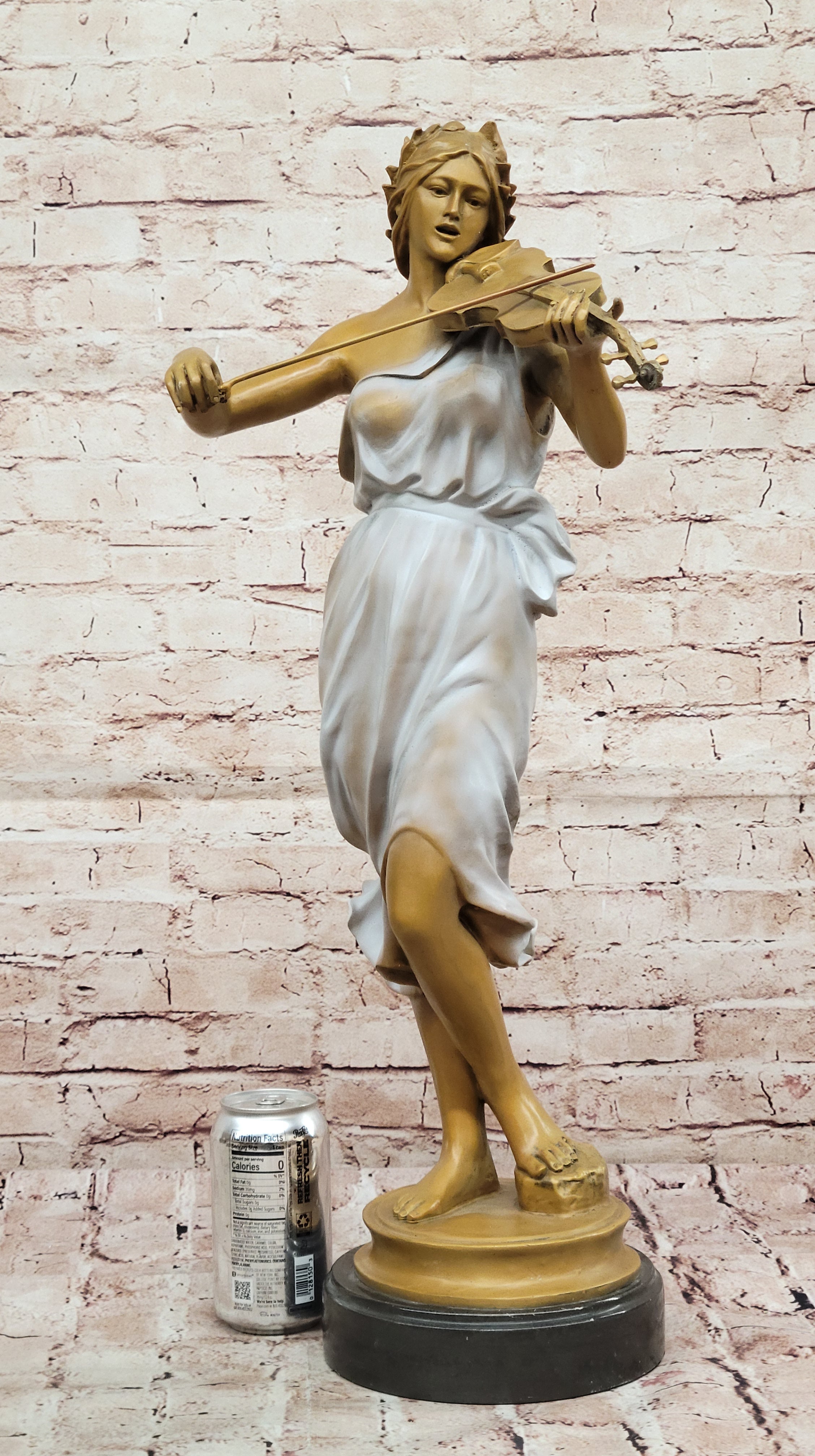Bronze Woman Playing Violin Statue – Collector Edition Music Lover Figurine Home Decor