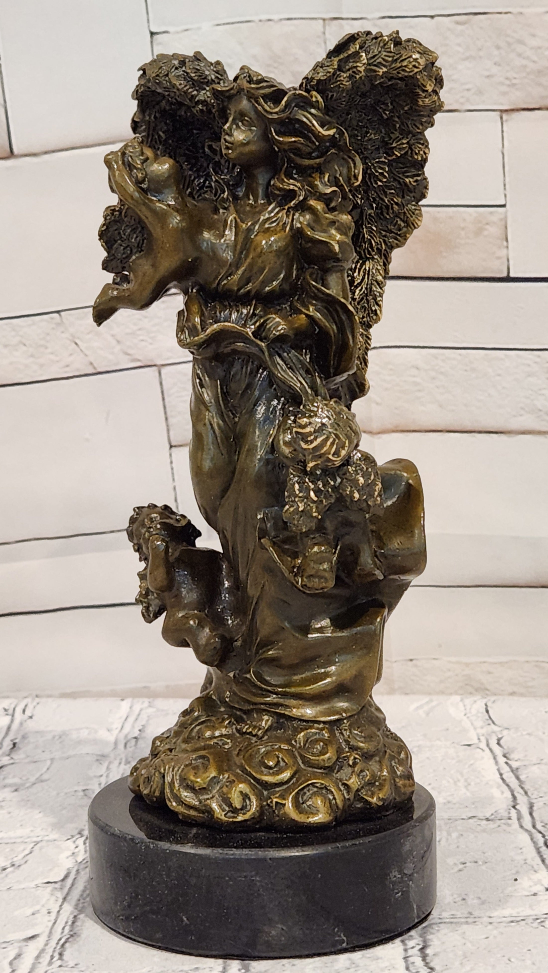 Romantic Bronze Angel Cherubs Statue Signed A Moreau Fine Art Figurine