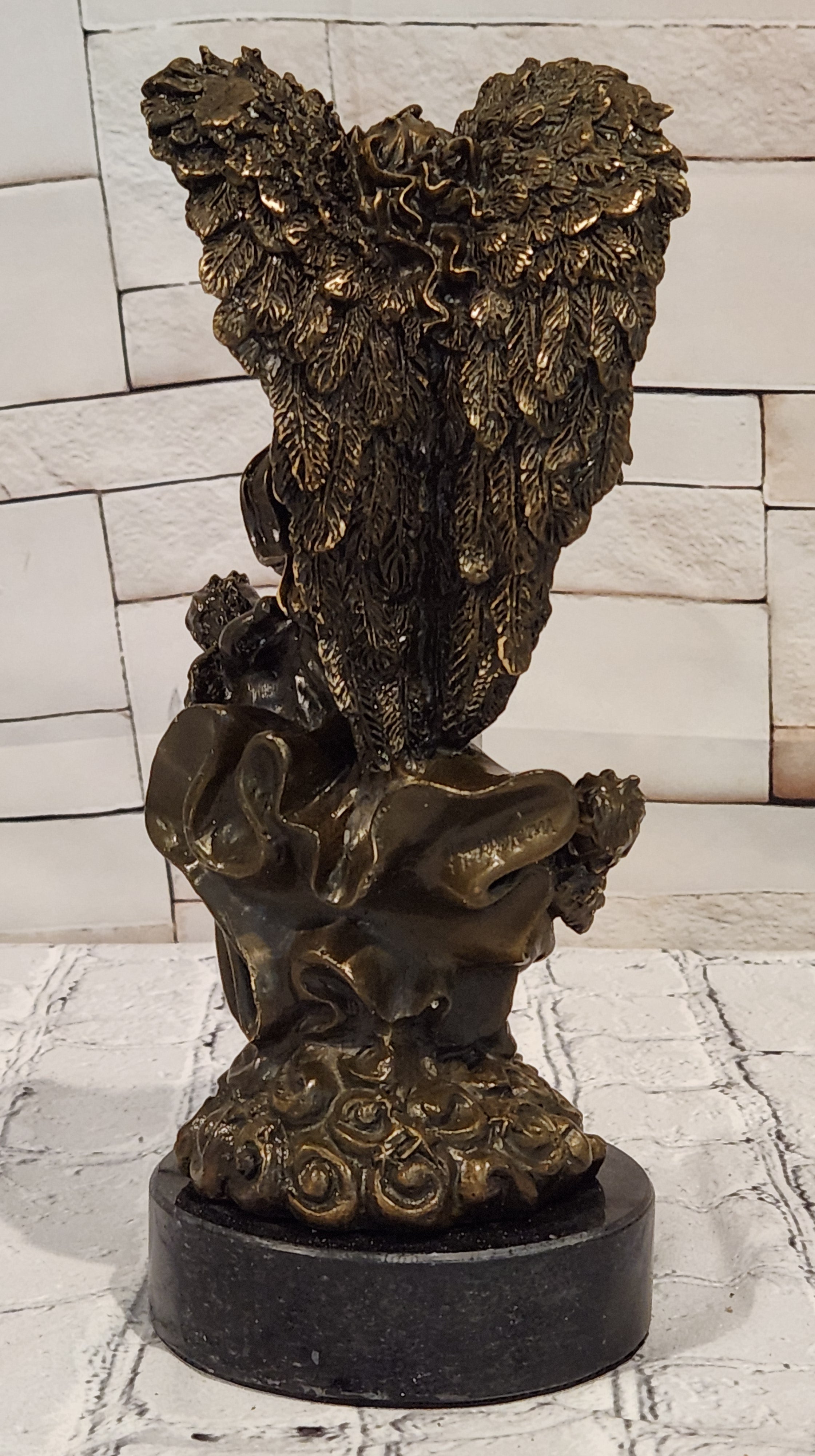 Romantic Bronze Angel Cherubs Statue Signed A Moreau Fine Art Figurine
