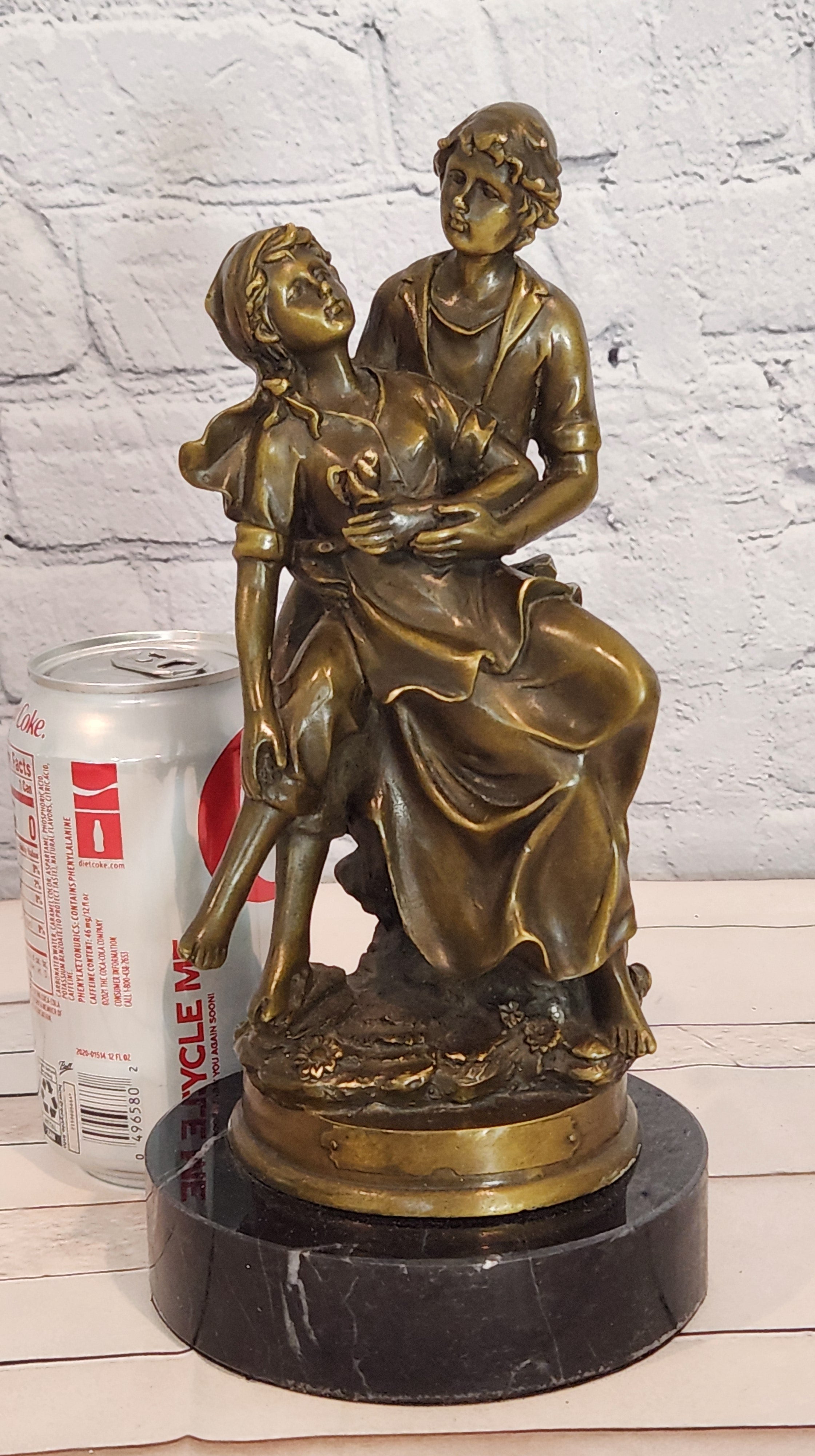 Cesaro Bronze Romantic Couple Statue Victorian Style Collectible Fine Art Sculpture