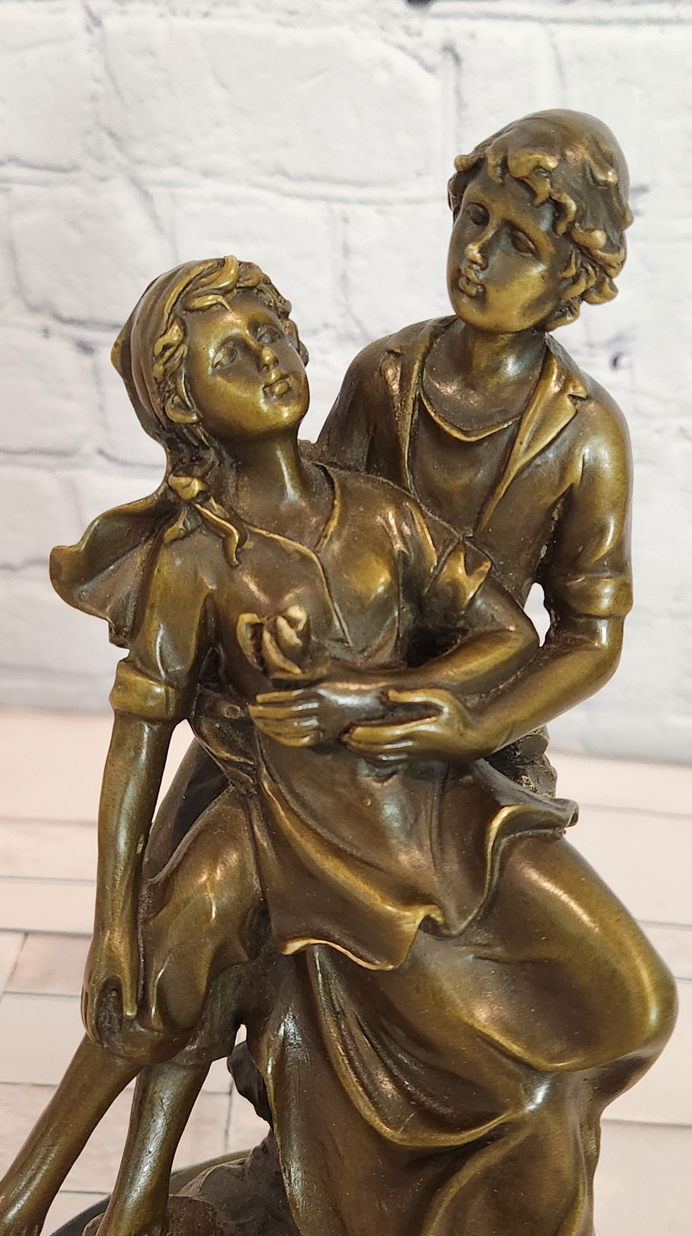 Cesaro Bronze Romantic Couple Statue Victorian Style Collectible Fine Art Sculpture