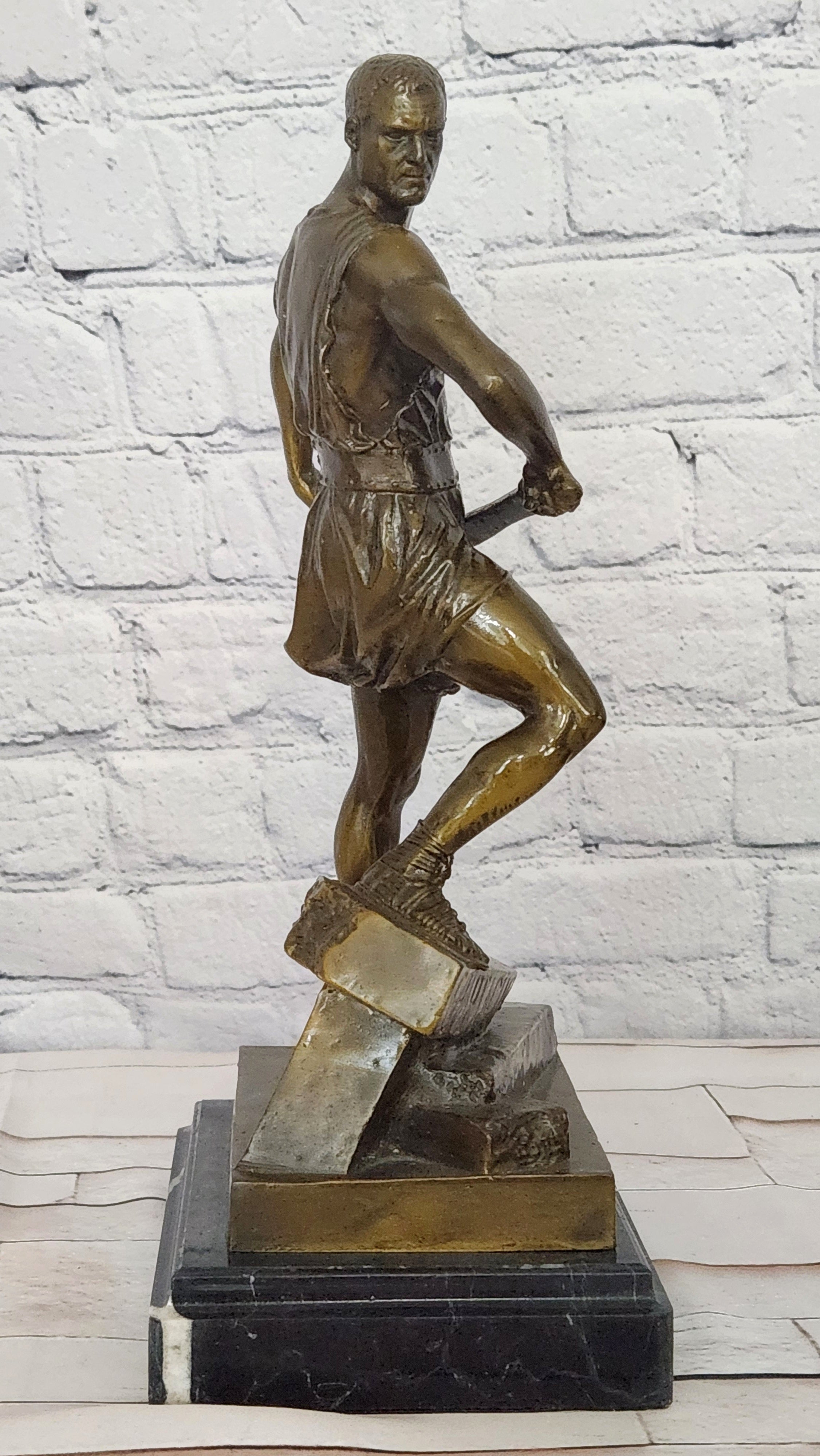 Bronze Warrior with Sword Sculpture J Mavchi Roman Style Limited Edition Art Statue