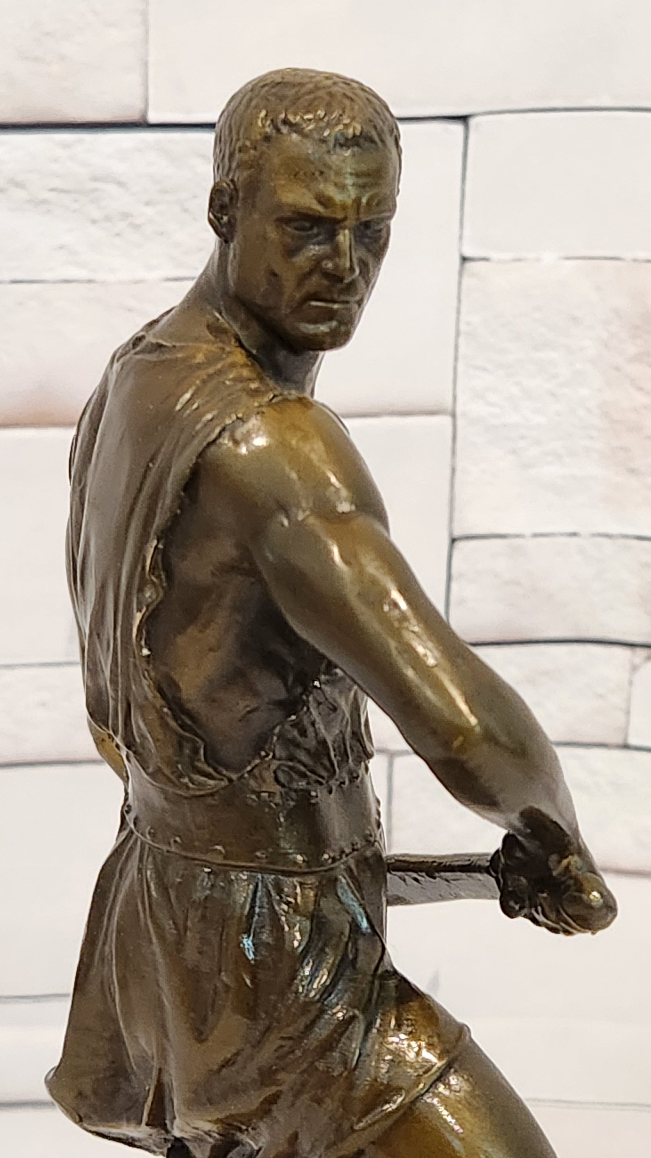 Bronze Warrior with Sword Sculpture J Mavchi Roman Style Limited Edition Art Statue
