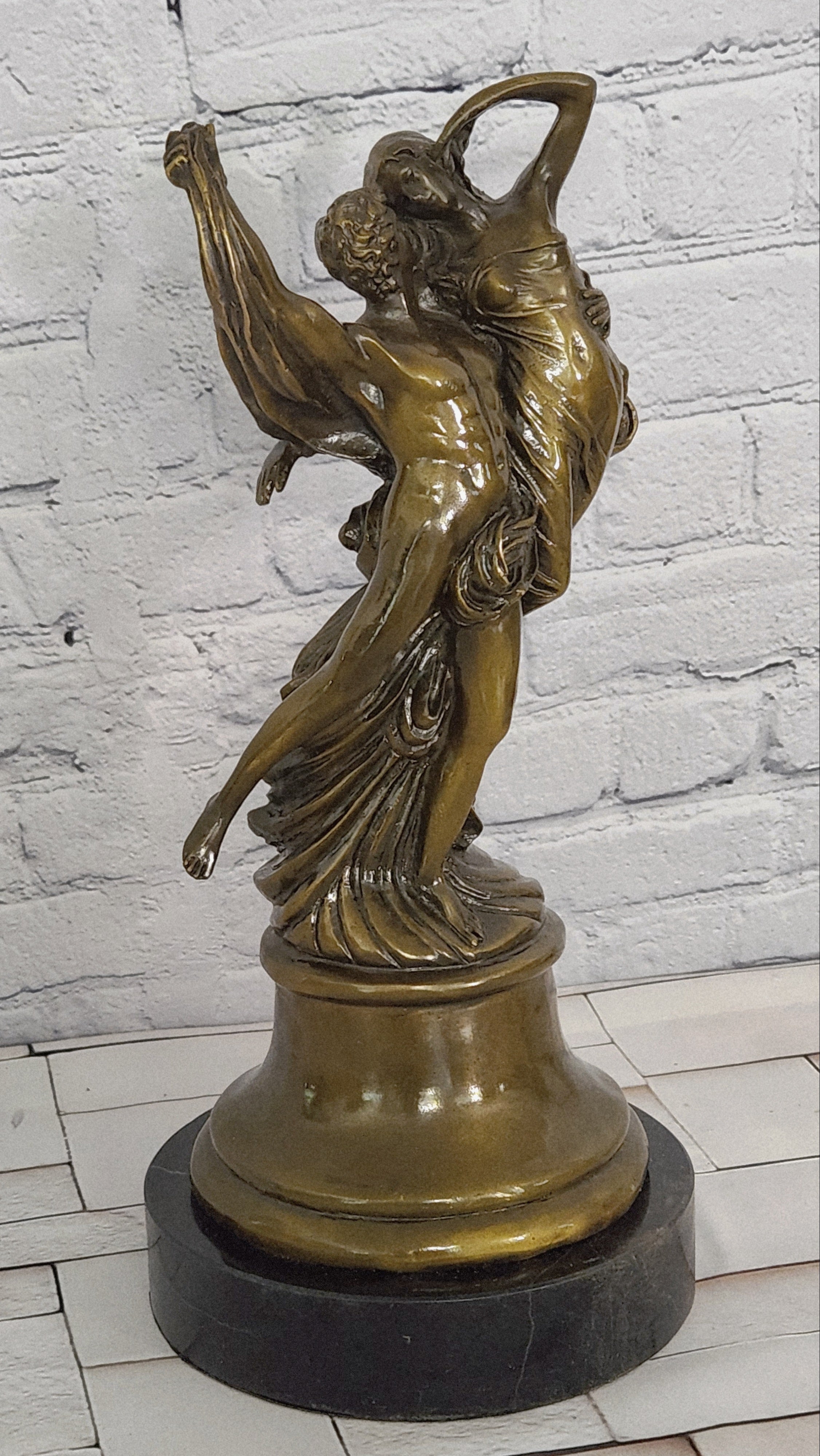Floating Eros Psyche Bronze Sculpture Love Romance Mythology Fine Art Gift Artwork