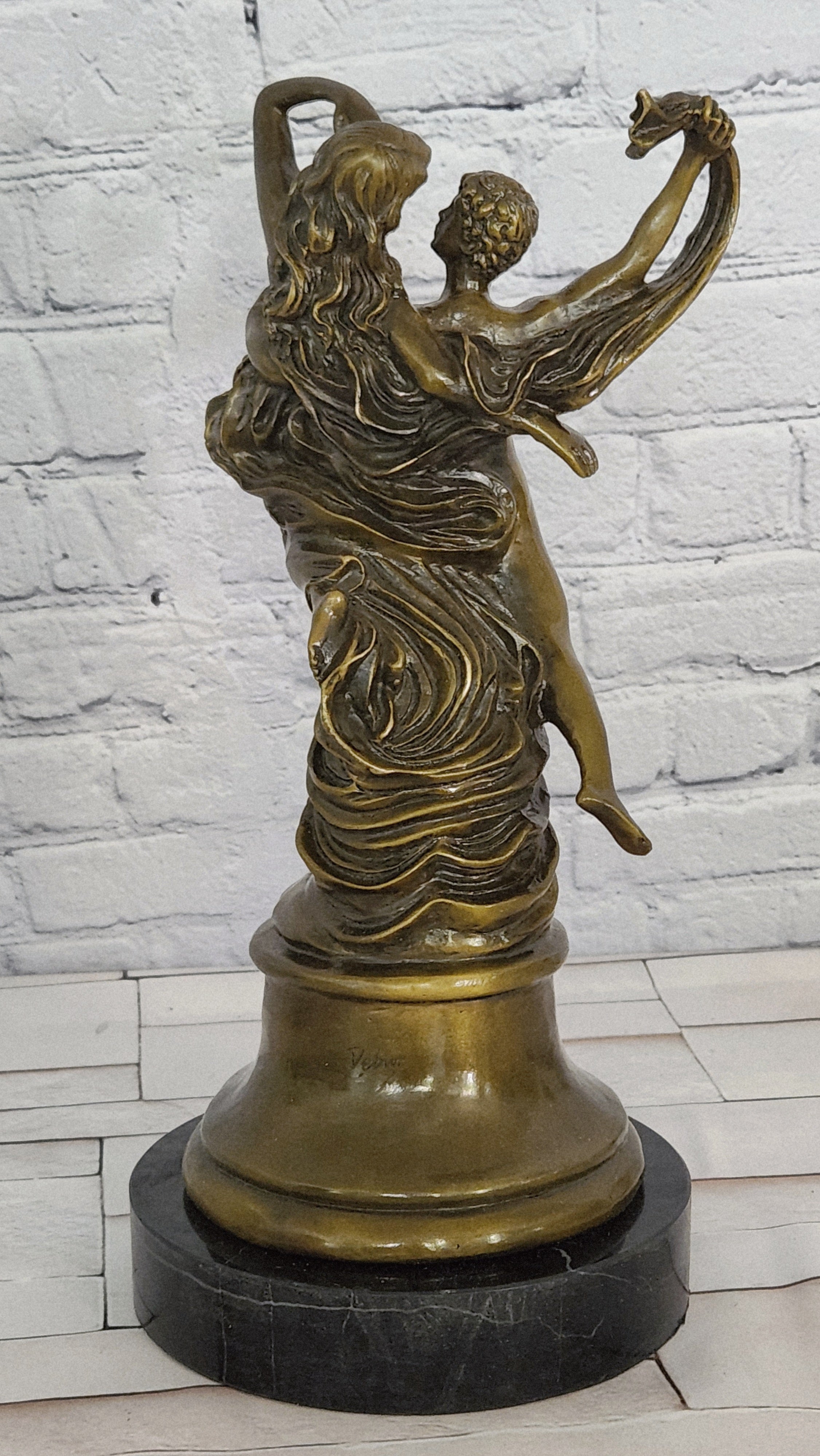 Floating Eros Psyche Bronze Sculpture Love Romance Mythology Fine Art Gift Artwork